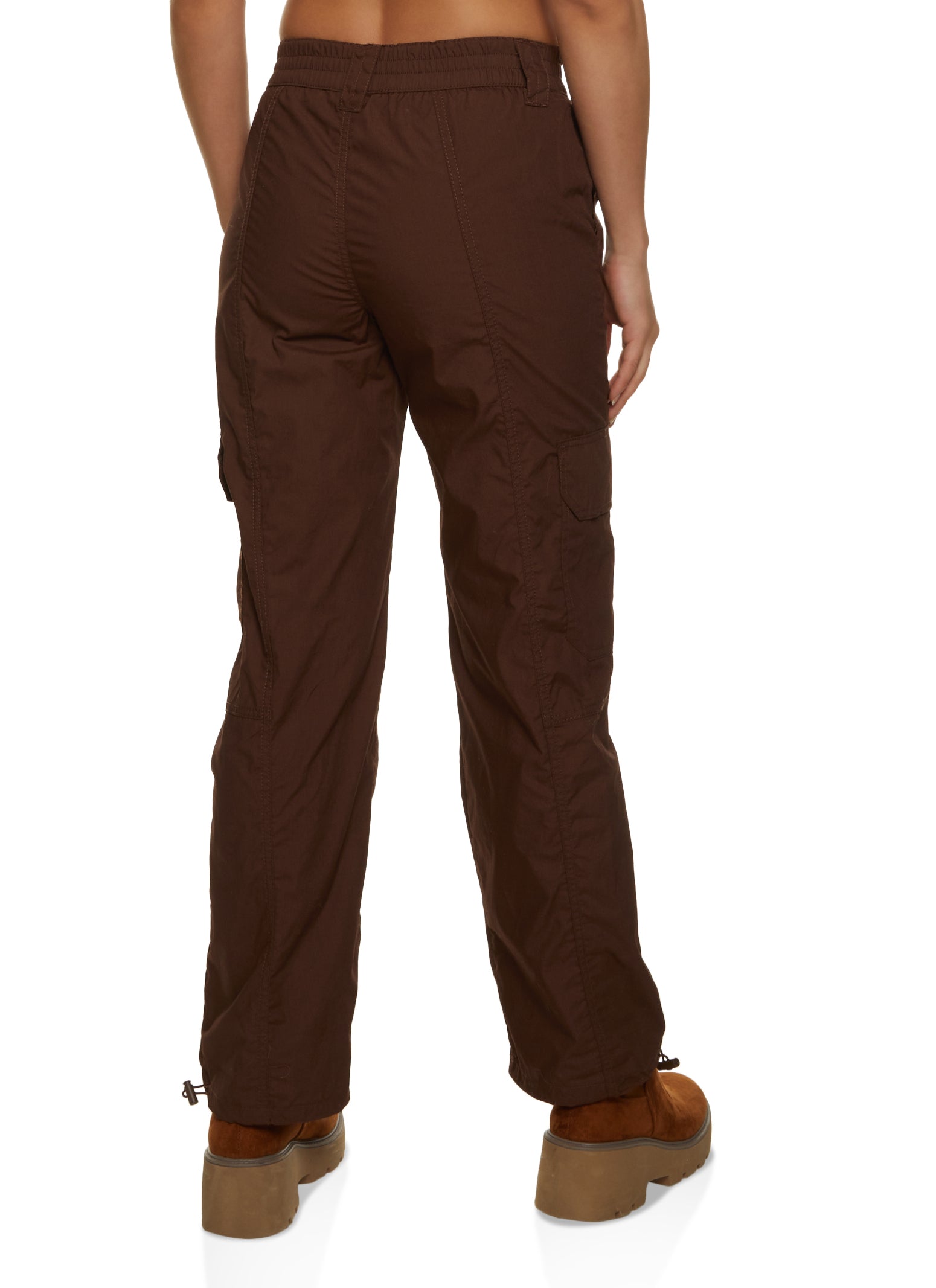 Toggle Drawstring Straight Leg Cargo Pants