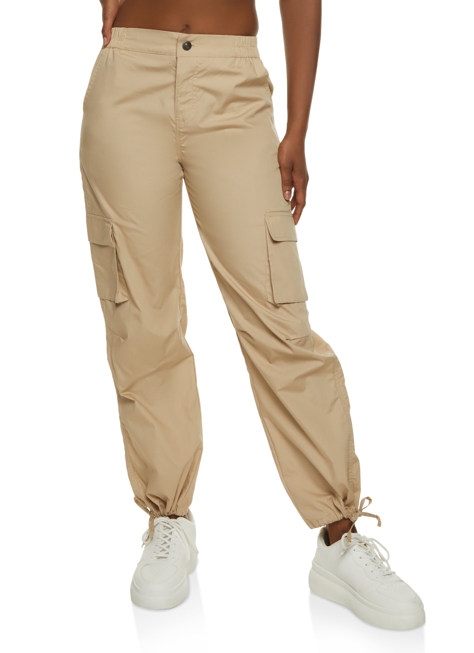 Poplin Cargo Pants - Khaki