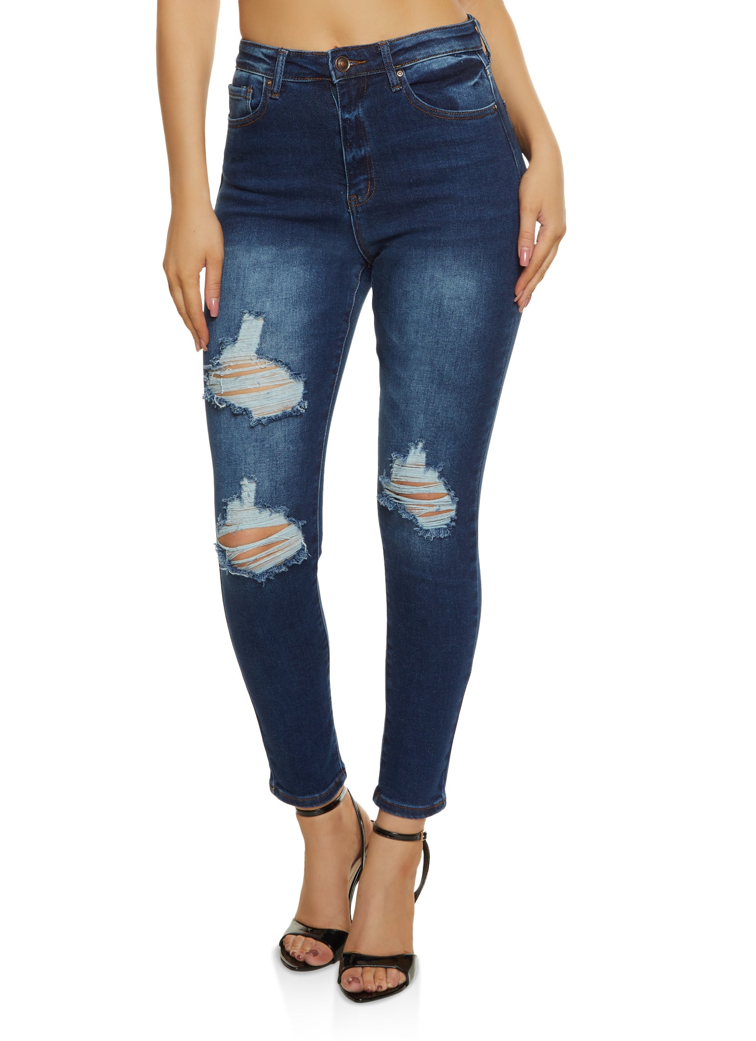 WAX Ripped Knee Distressed Jeans