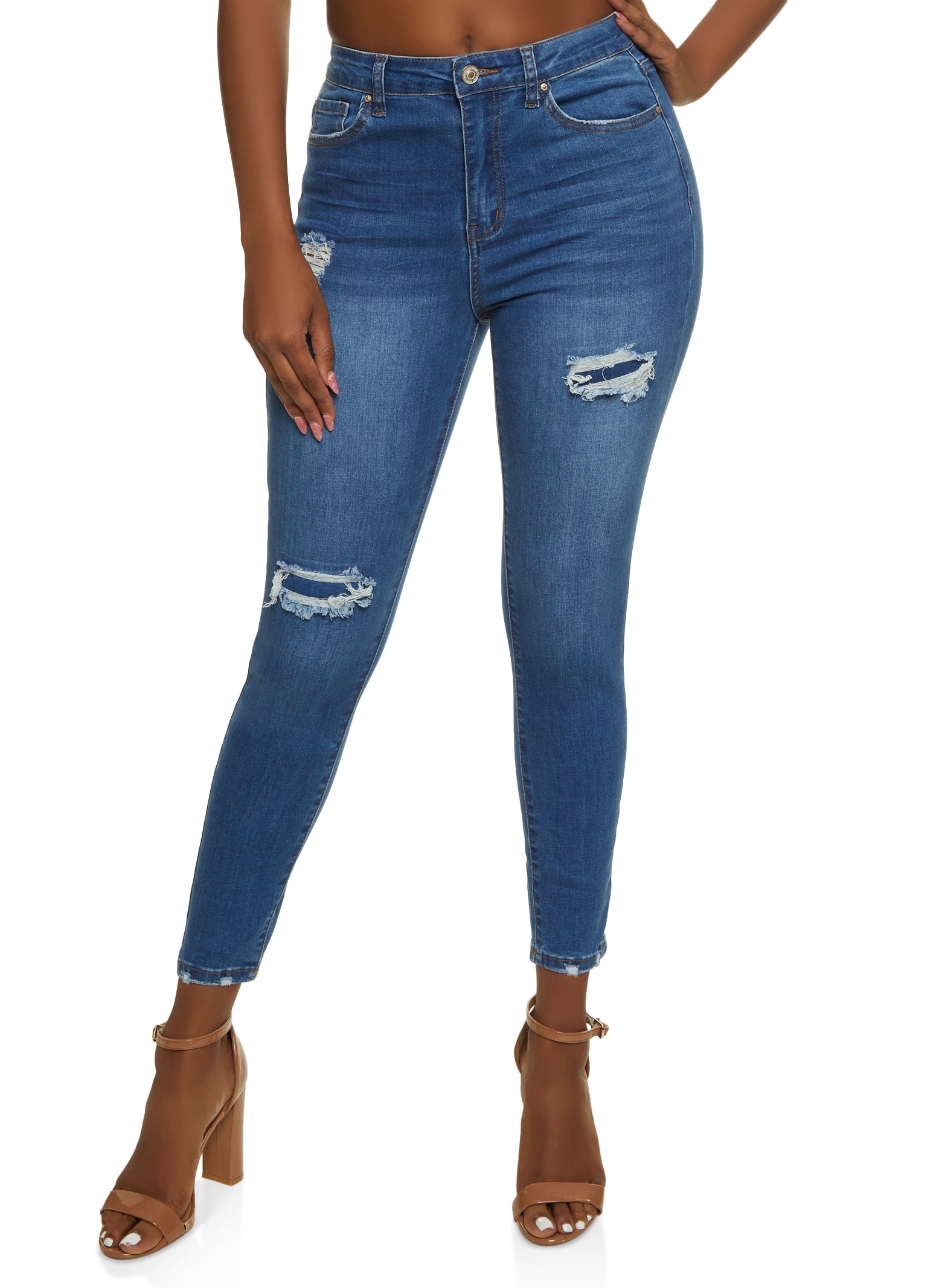 WAX Patch and Repair High Rise Skinny Jeans