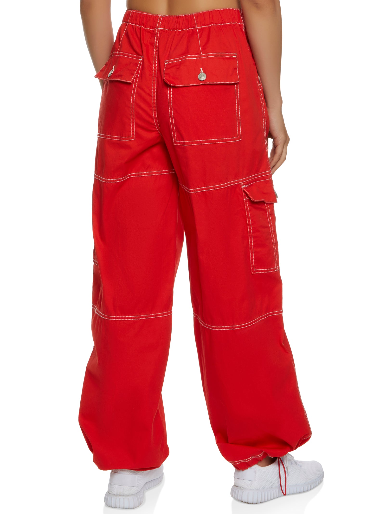 UNISEX Crimson Sky Red Cargo Parachute Pants – Weave Wardrobe