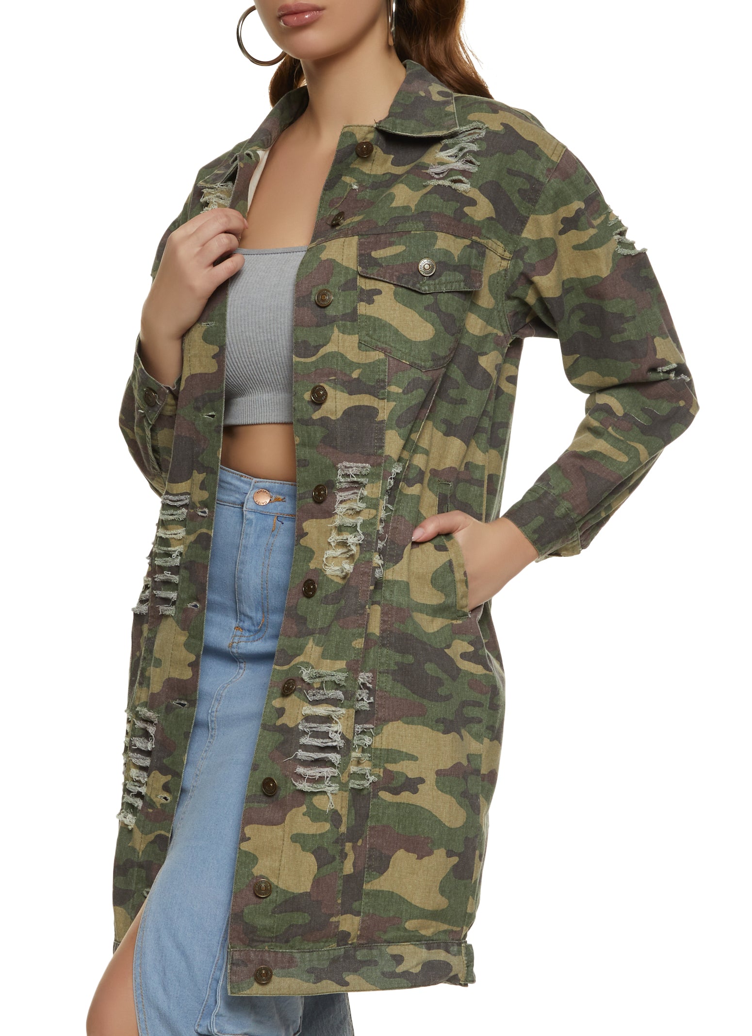 Distressed camo clearance jacket