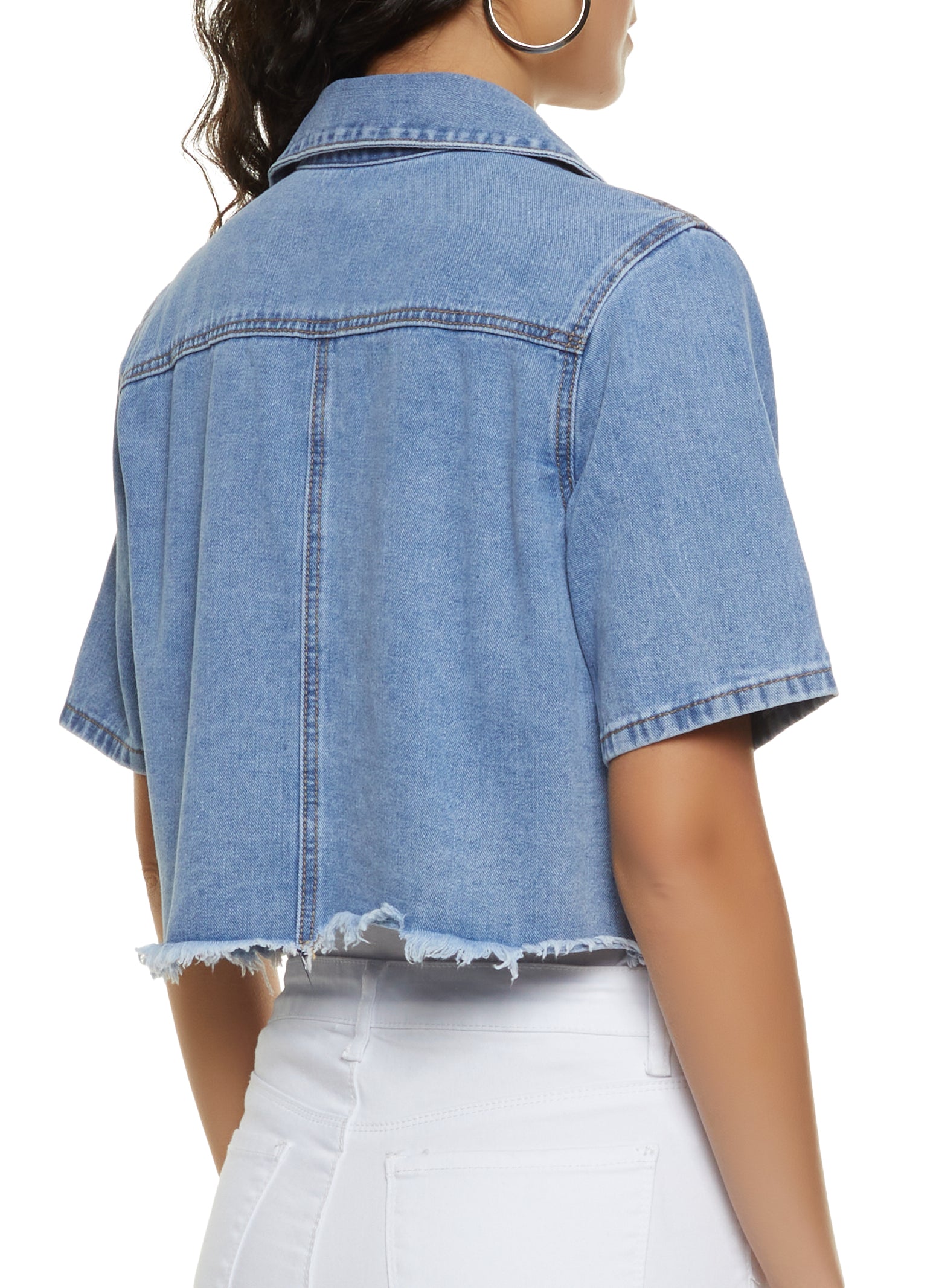 MISS MOLY Women's Cropped Denim Jackets Summer Short Sleeve Classic Casual  Jean | eBay