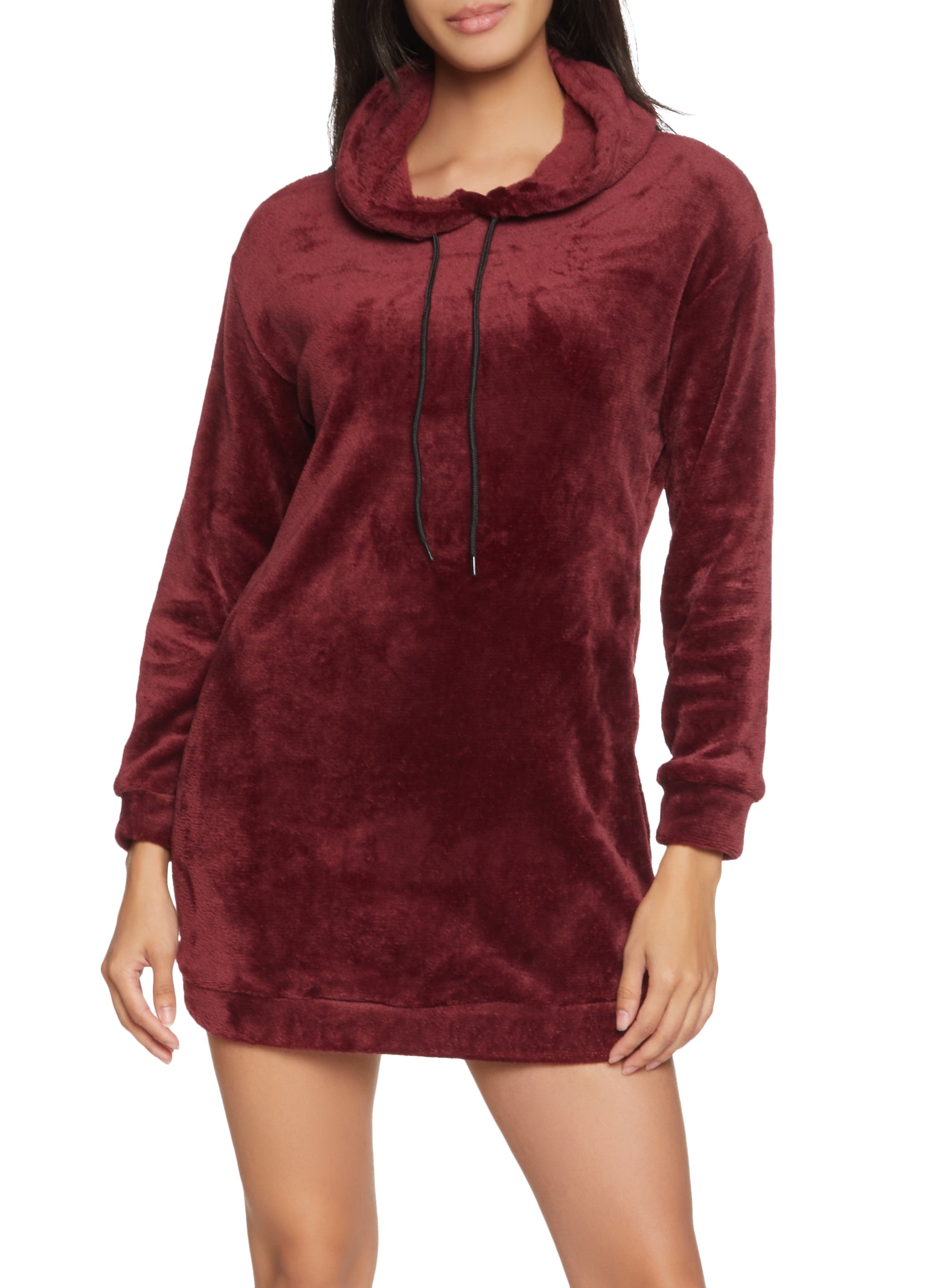 Burgundy hoodie online dress