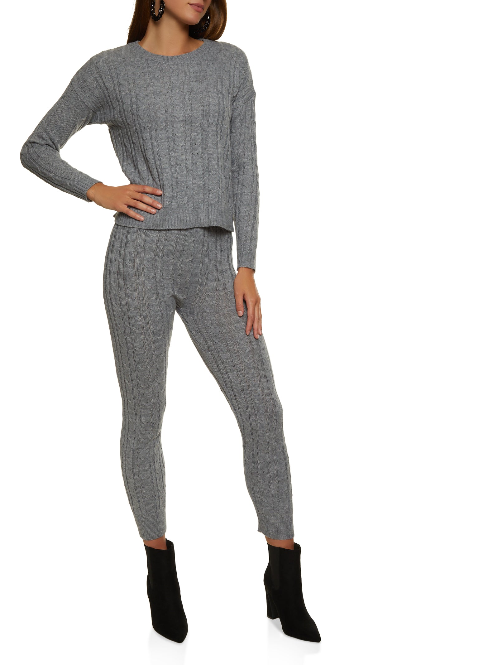 Cable Knit Sweater & Leggings Set