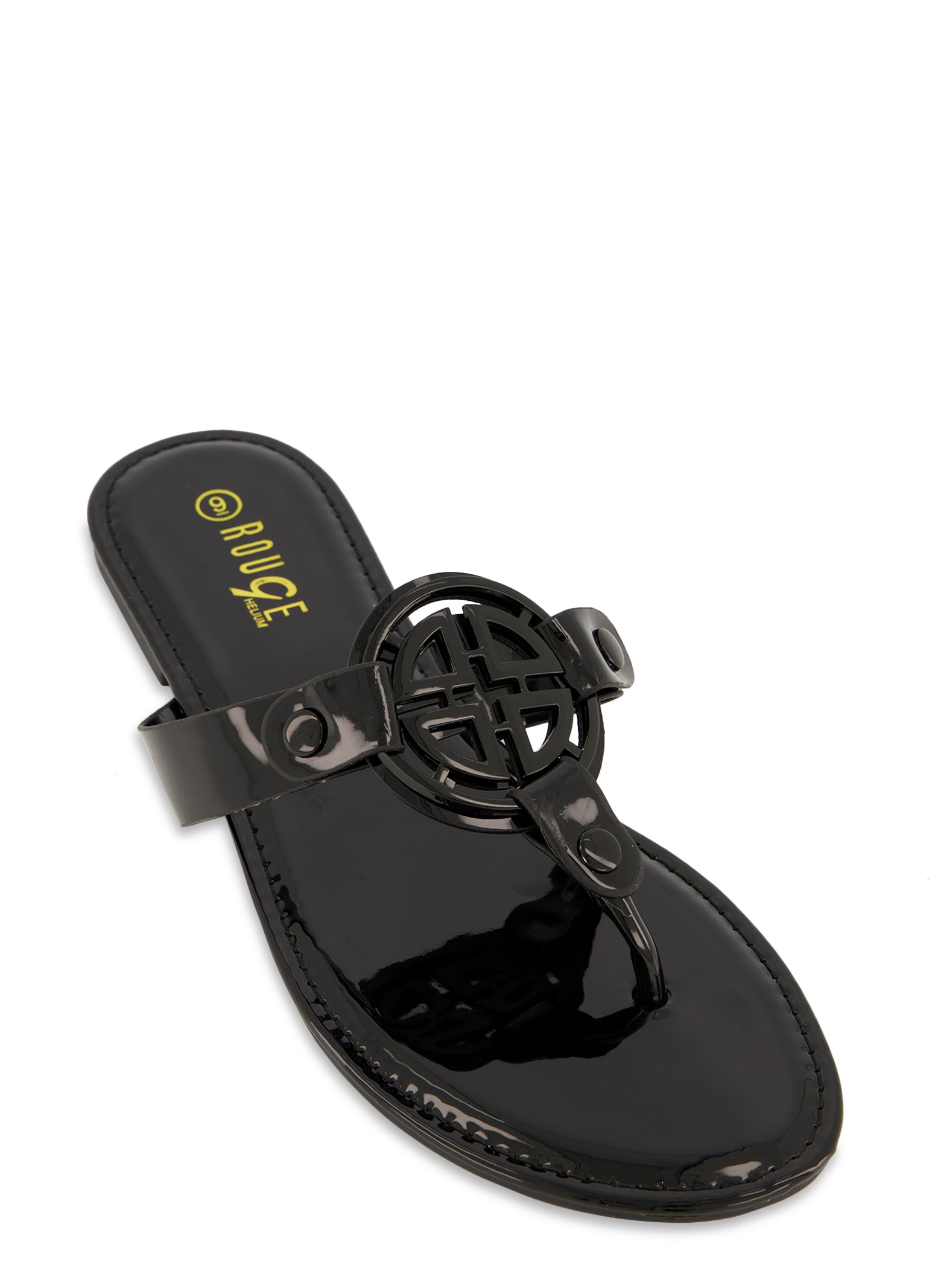 Black patent leather online thong sandals