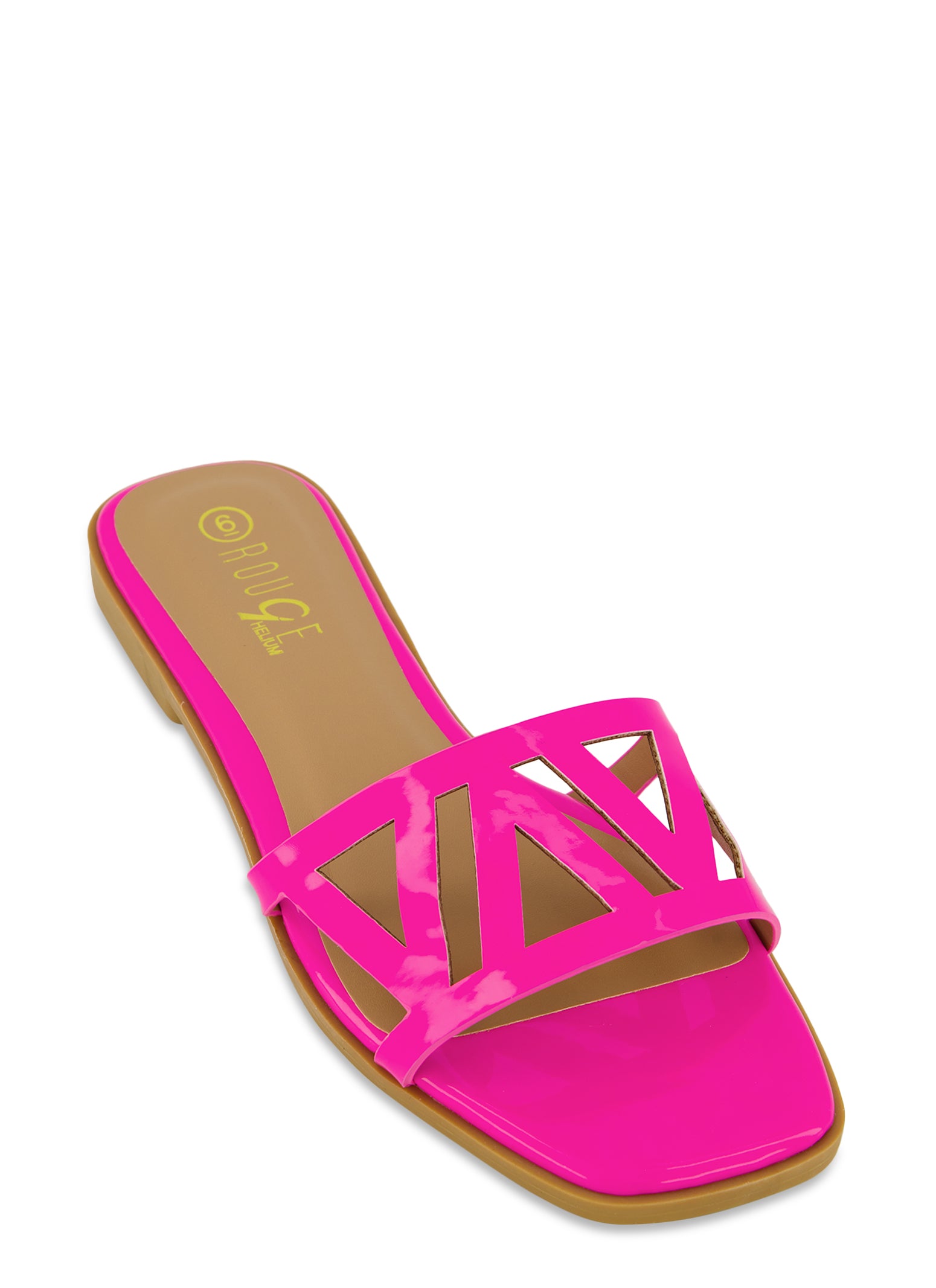 Square Toe Cut Out Band Slide Sandals