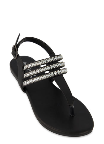 Madden Girl Adore Rhinestone T-strap Flat Sandals In Blush Rhinestone |  ModeSens