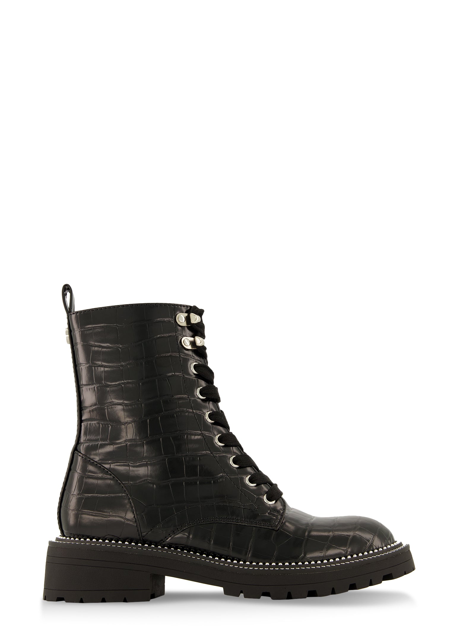 Black croc studded ankle 2024 boots