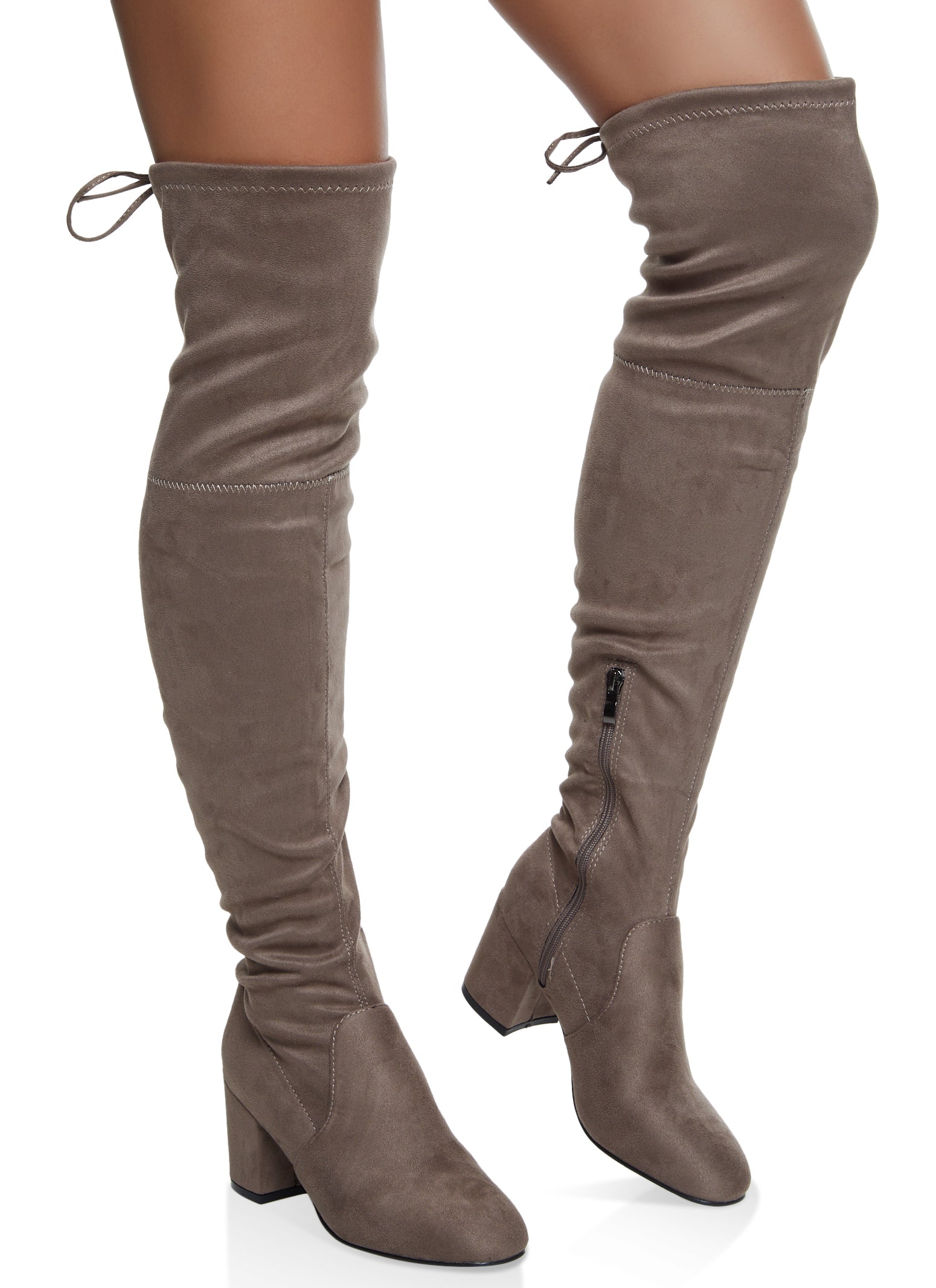 Tall grey boots hot sale with heel