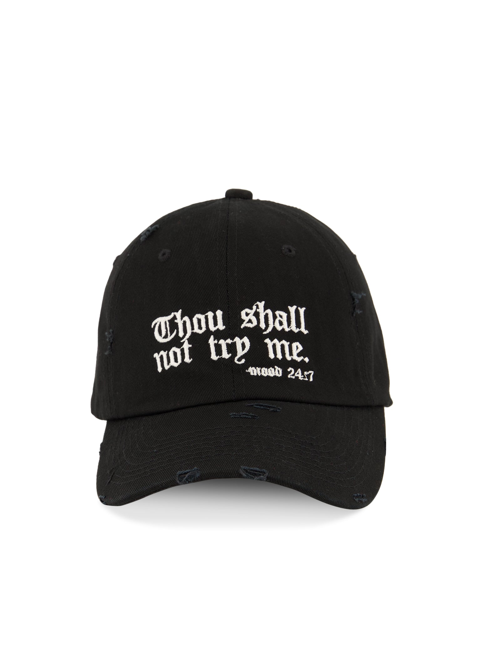 Thou Shall Not Try Me Distressed Baseball Cap