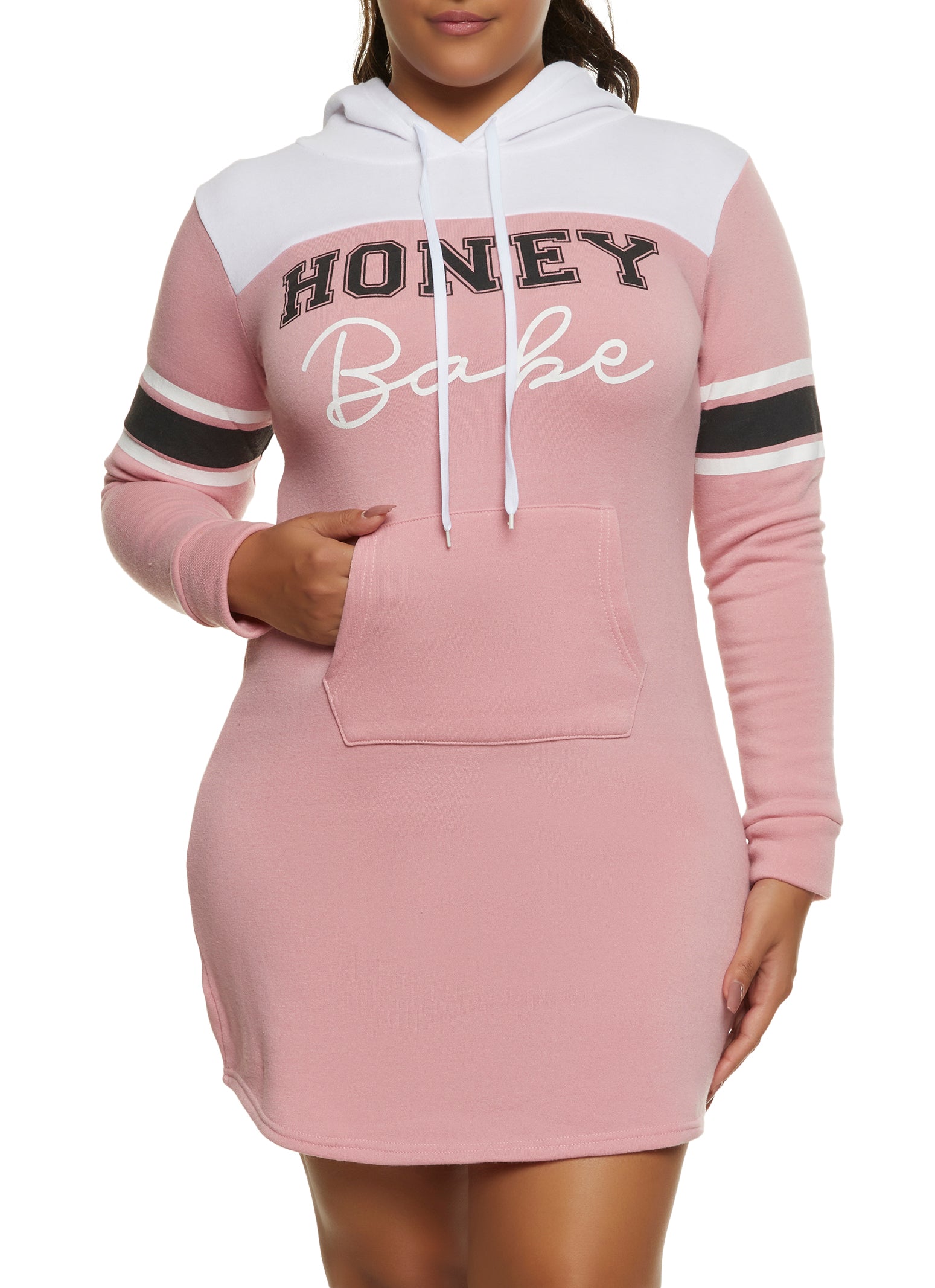 Plus Size Honey Babe Hoodie Dress