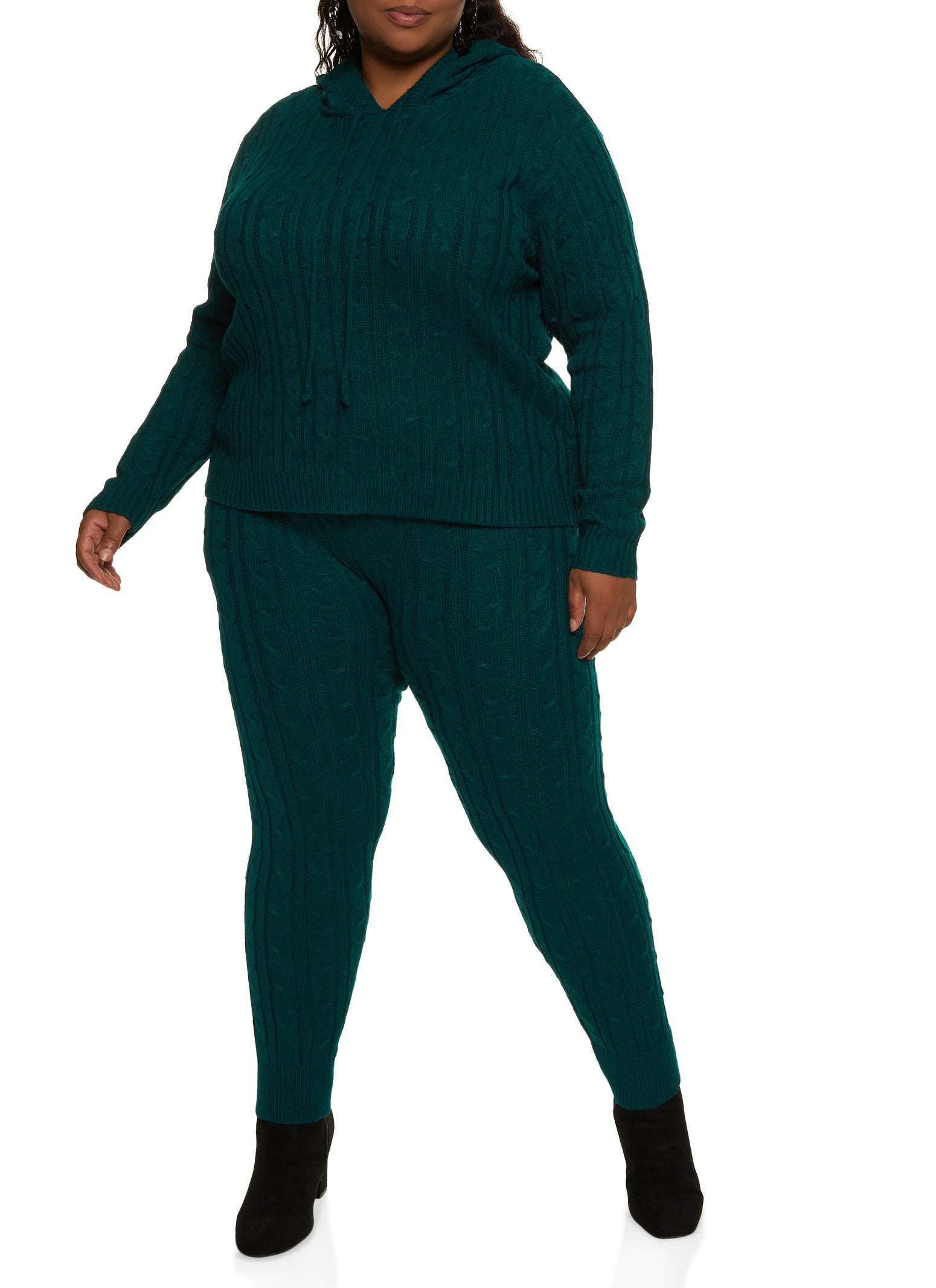 Plus Size High Waist Velour Leggings