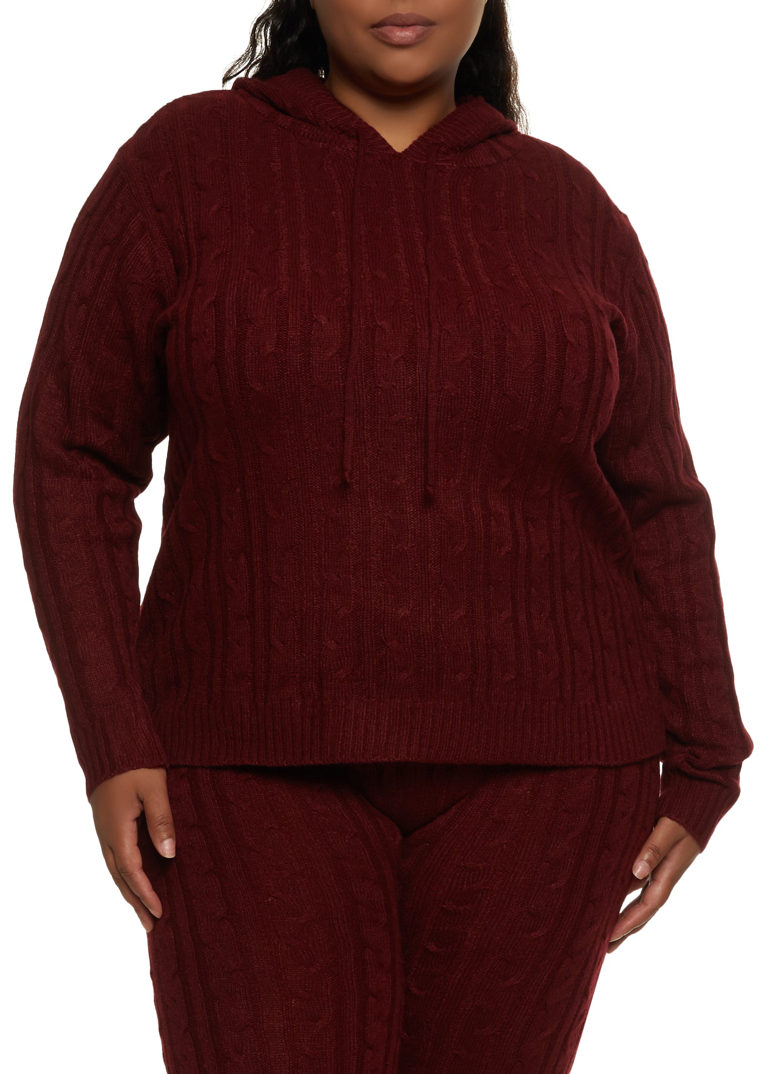 Plus size 2024 burgundy sweater