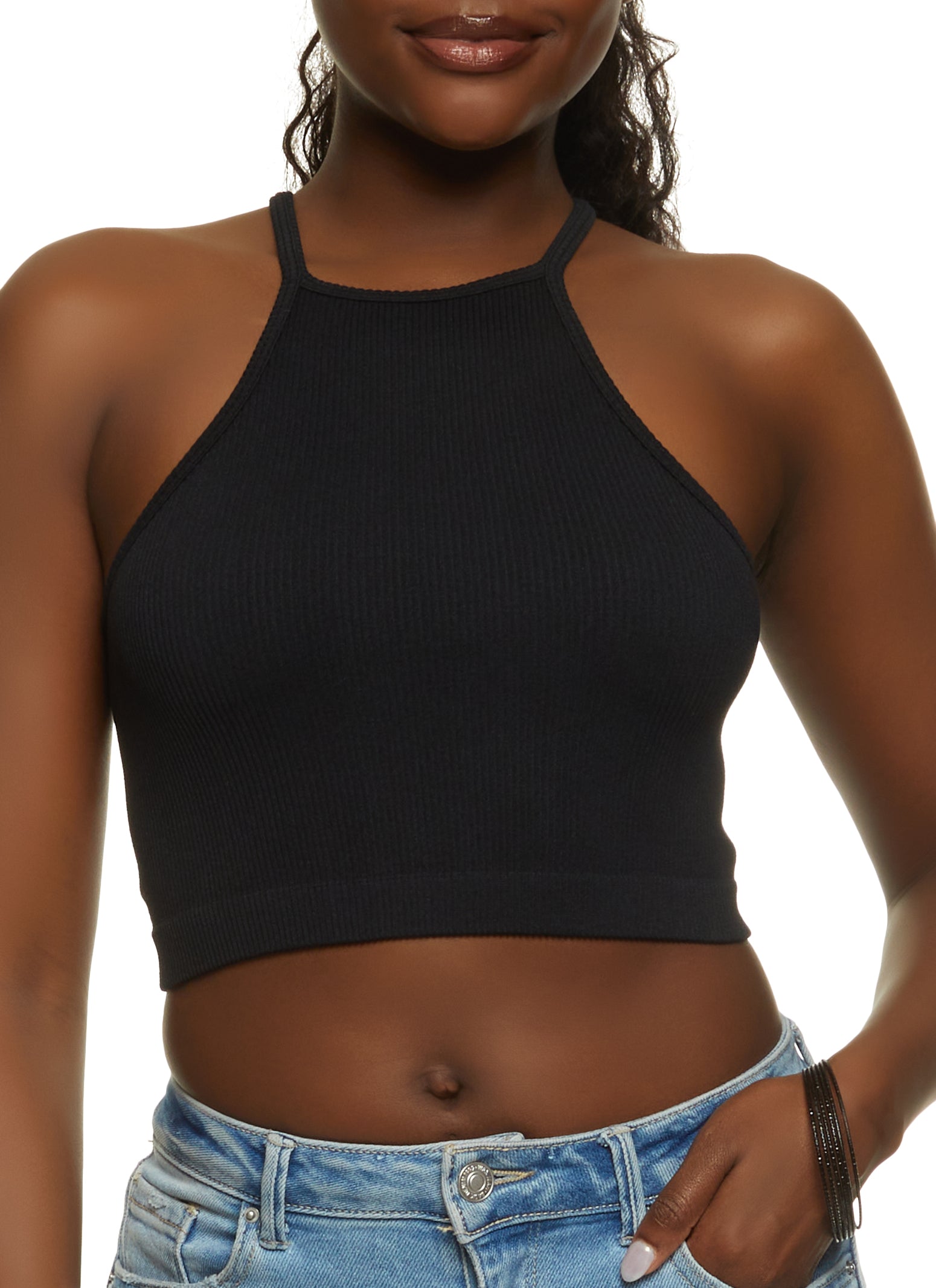 Black high outlet neck cami