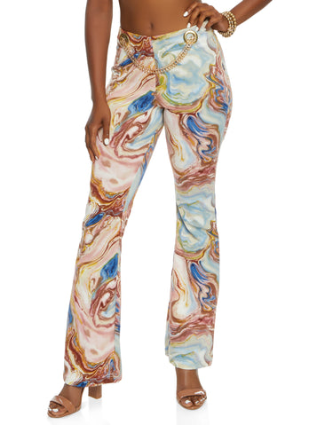 Shop Graphic floral print satin palazzo pants