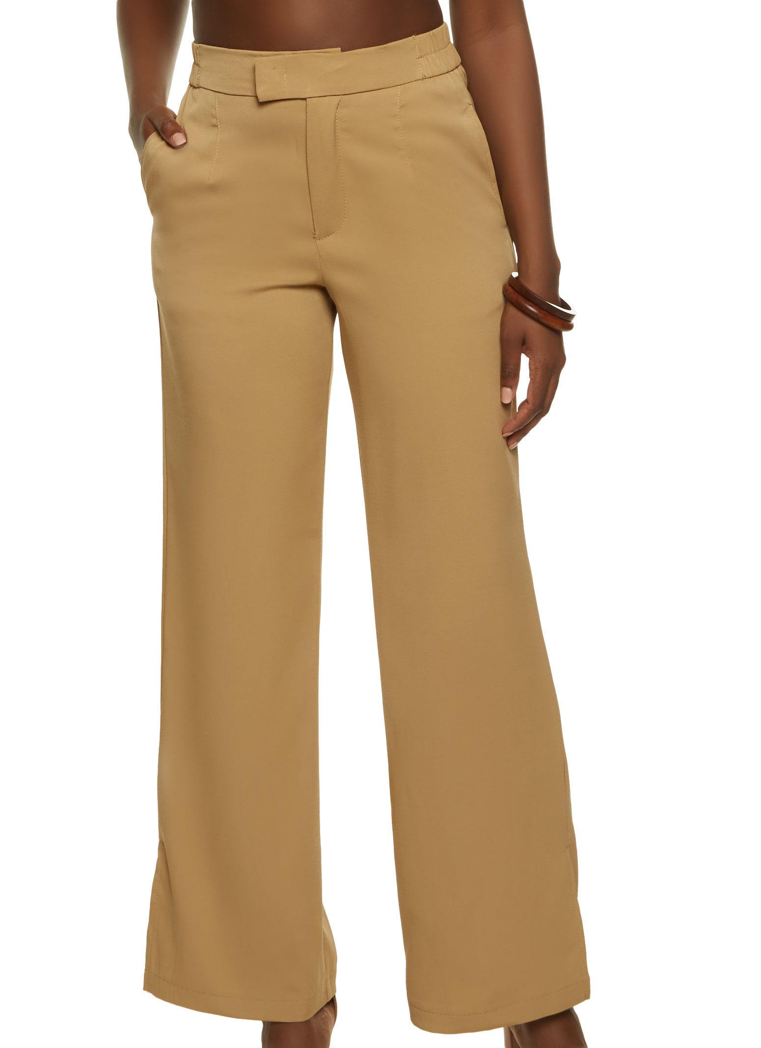 Solid Wide Leg Trousers