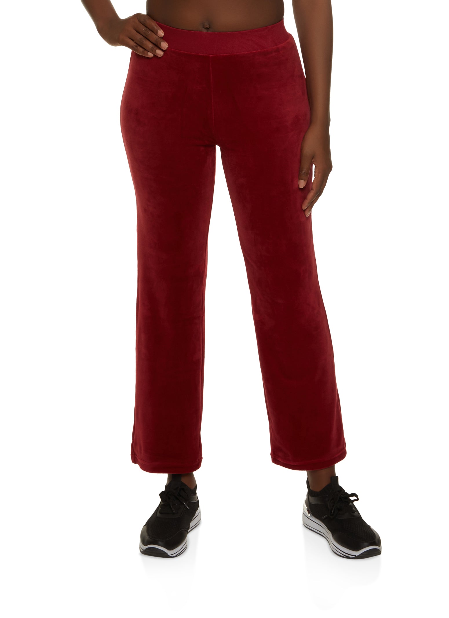 Womens Red Velour Pants, Sweatpants