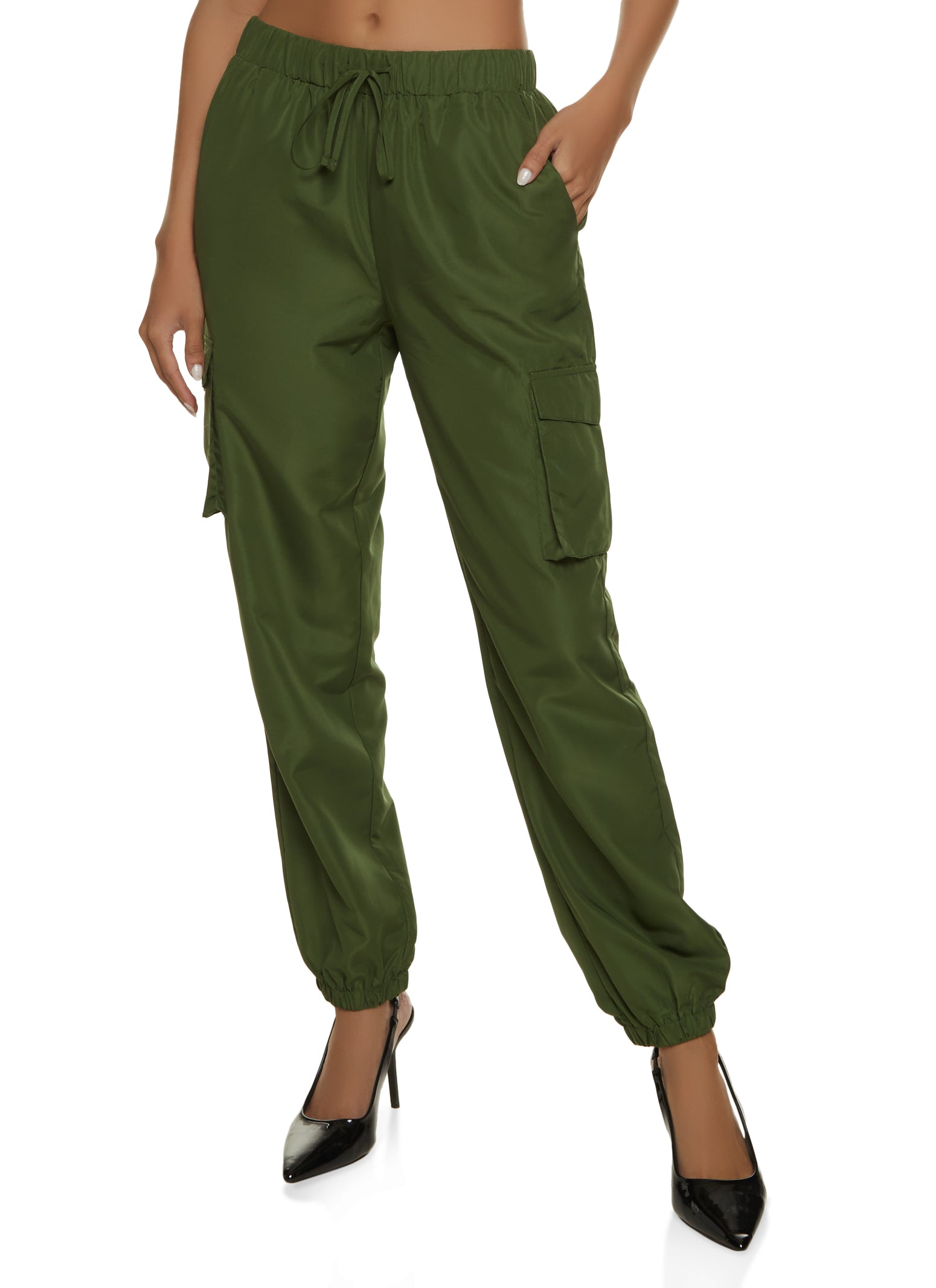 Army green cargo online joggers womens