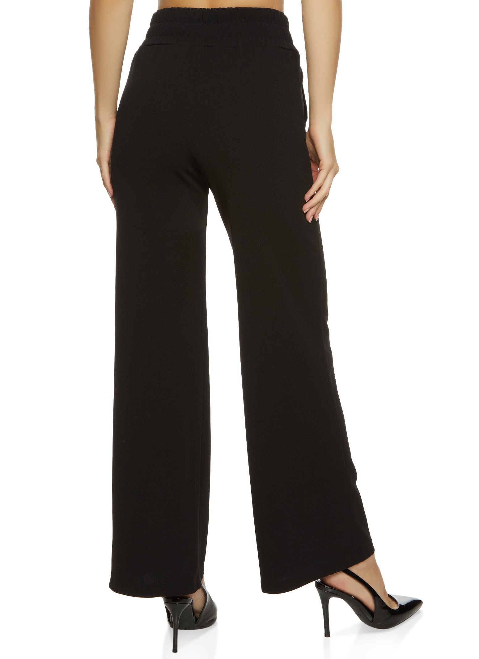 Tie Front Waist Wide Leg Pants