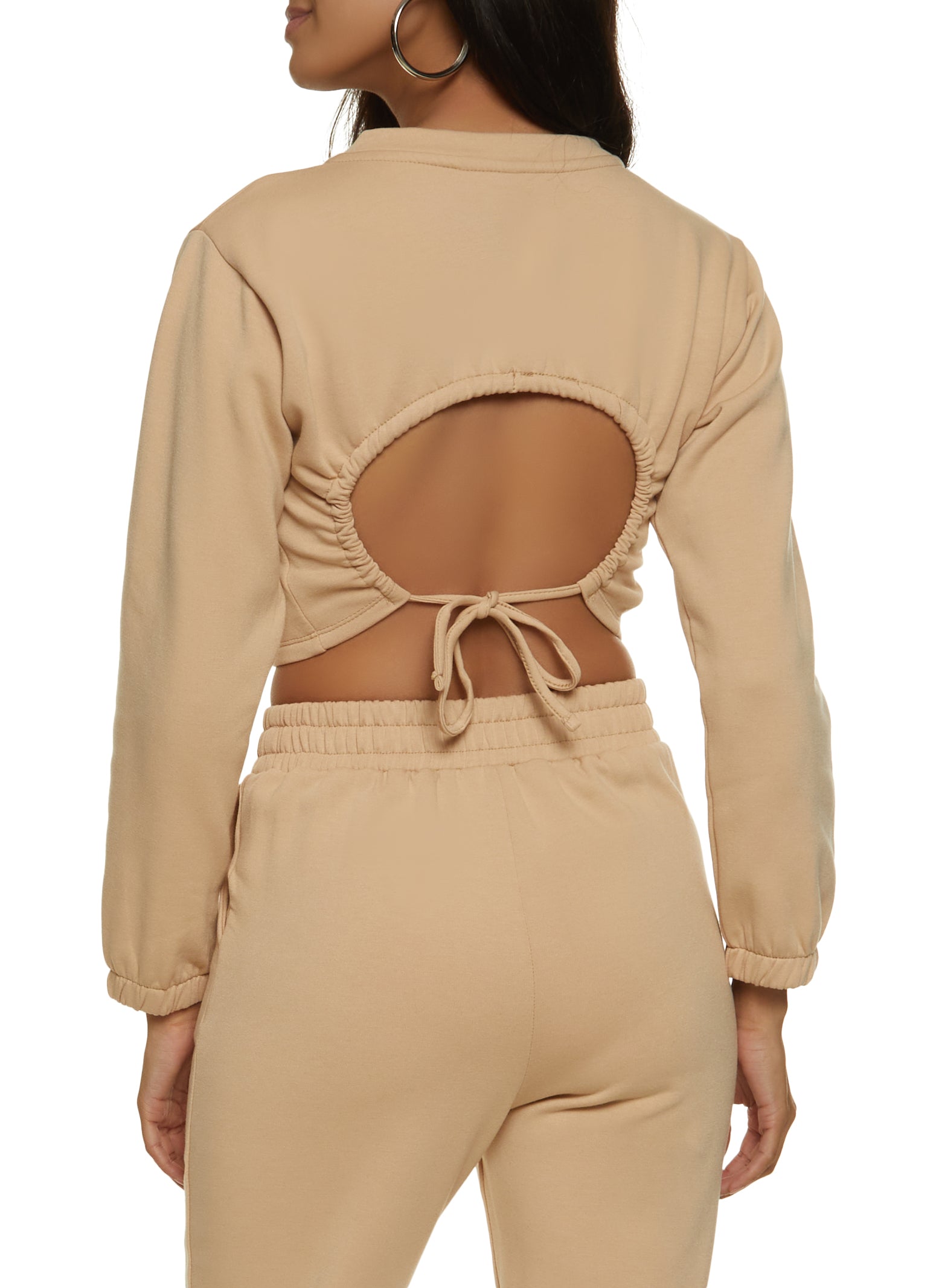 Nude best sale cropped sweatshirt