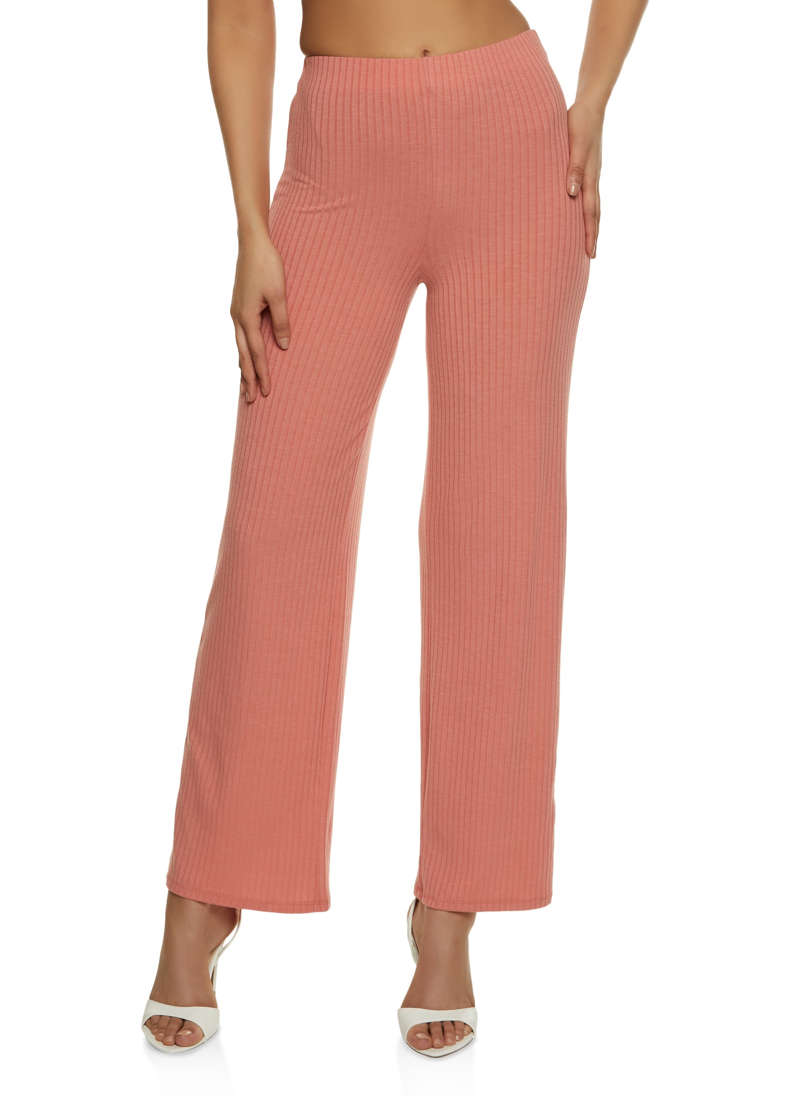 Rib Knit Flare Pants