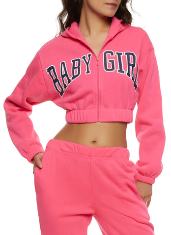 Clickbait pink hot sale cropped hoodie