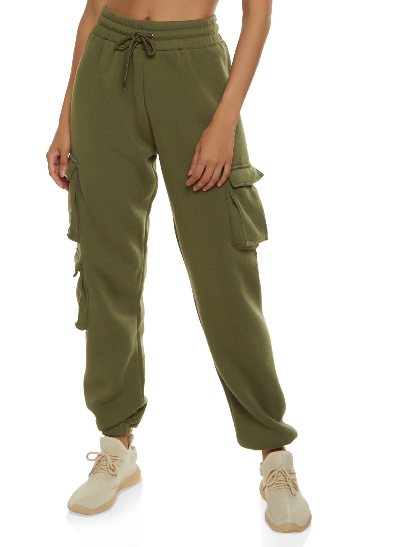 Solid Cargo Pocket Joggers Olive