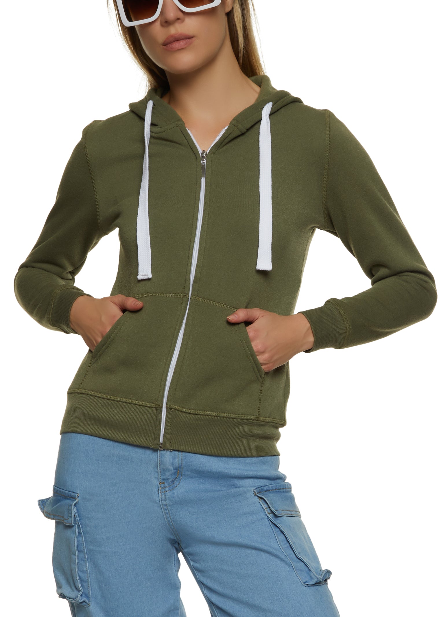 Women's olive green discount sweatshirt