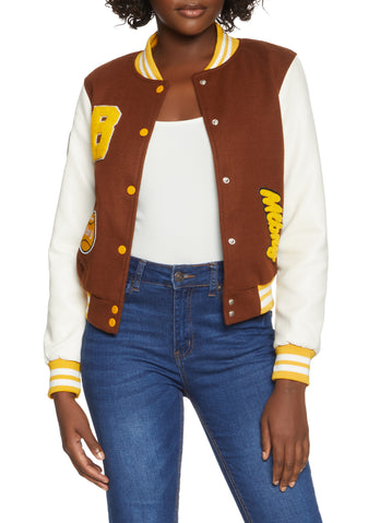 Letterman Varsity Bunny Jacket / Mocha Brown 