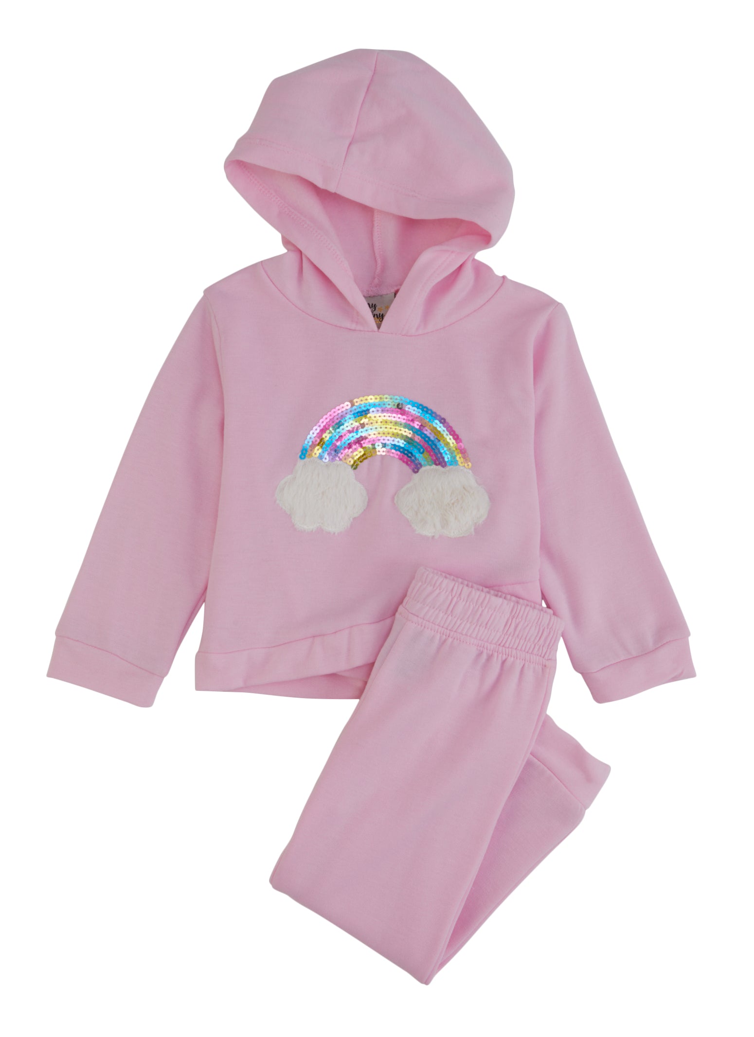 Toddler Girls Sequin Graphic Hoodie and Joggers