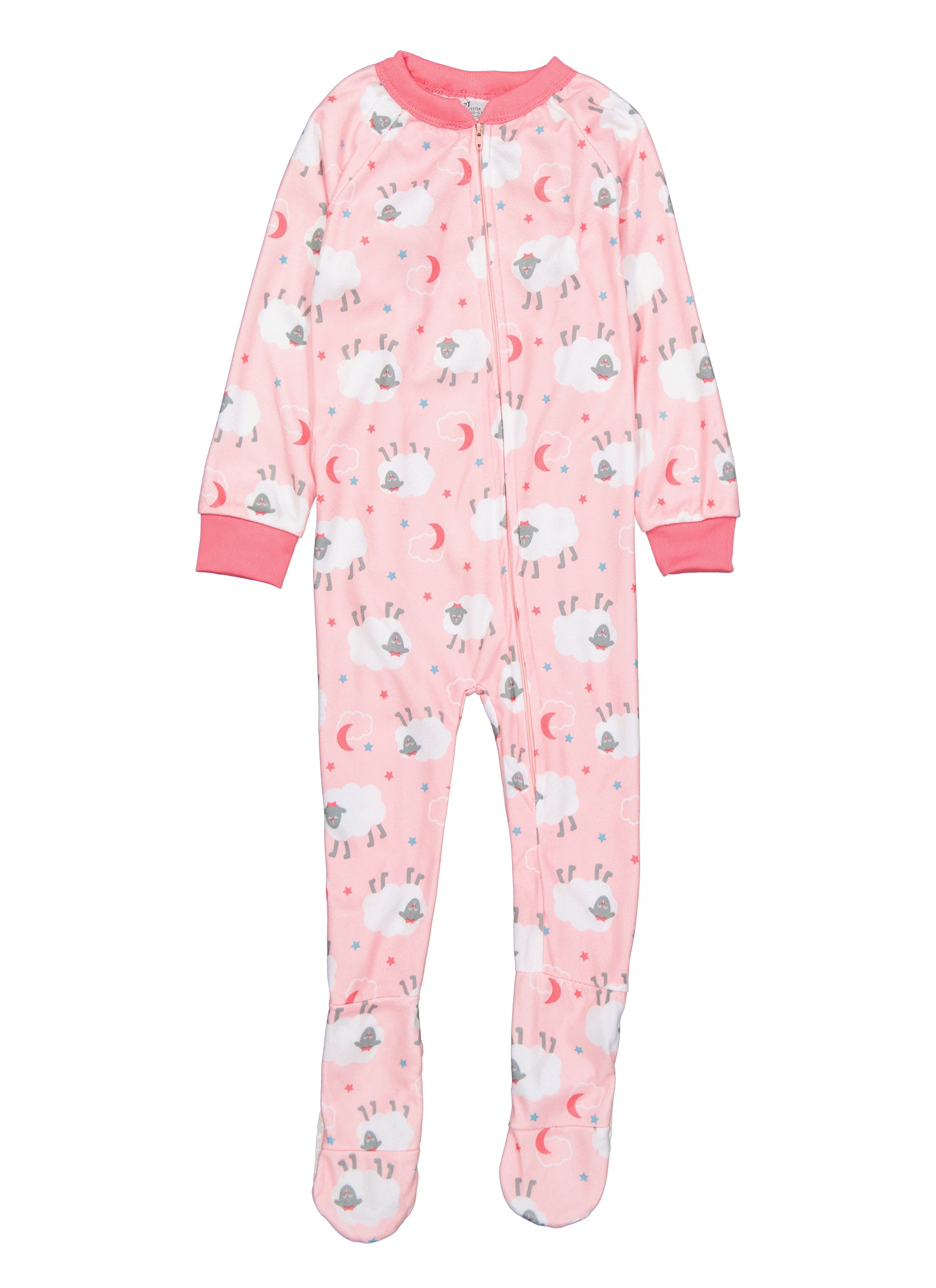 Toddler Girls Patterned Pajama Footed Jumpsuit