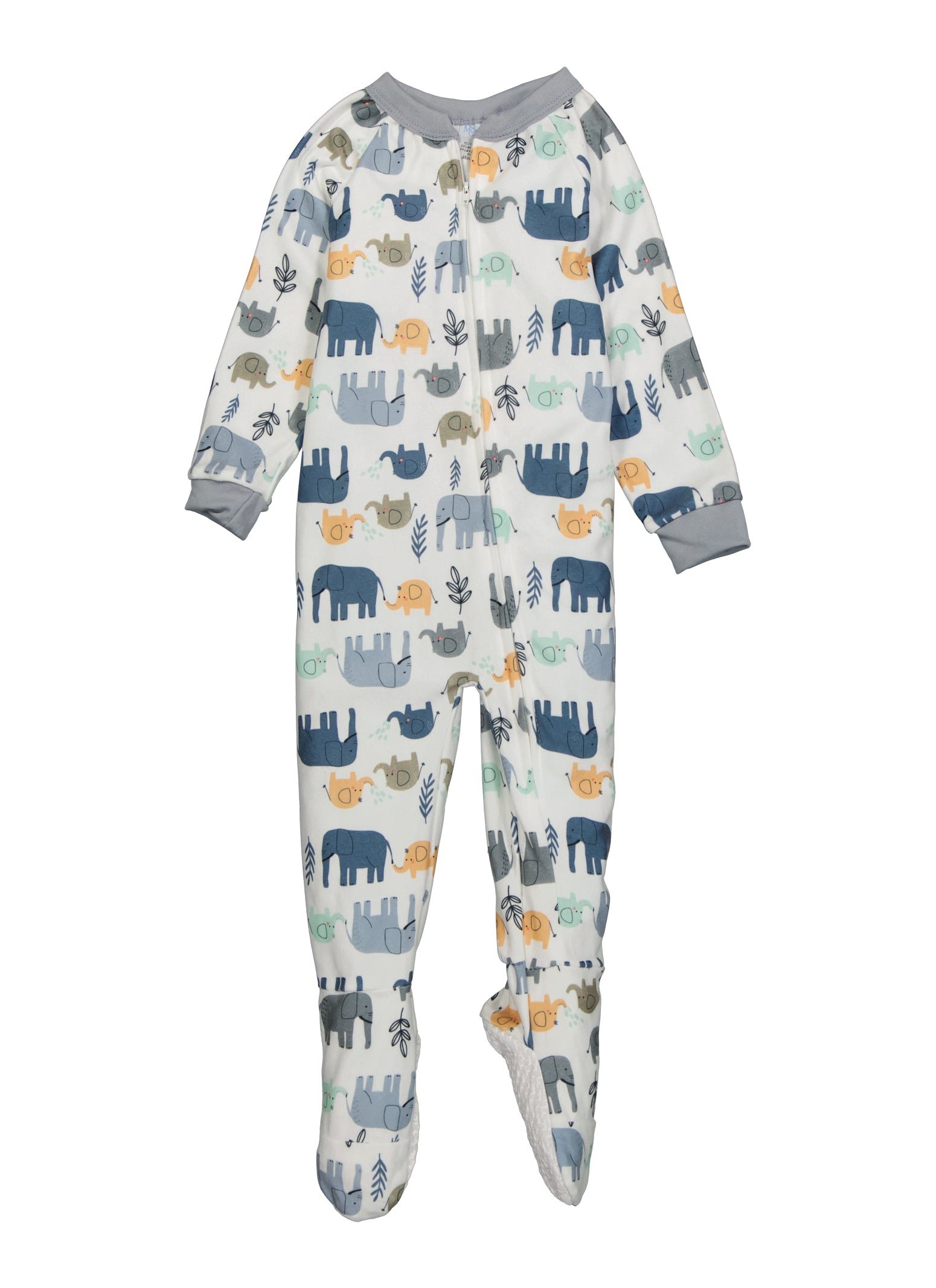 Toddler Boys Printed Zip Front Footed Pajamas