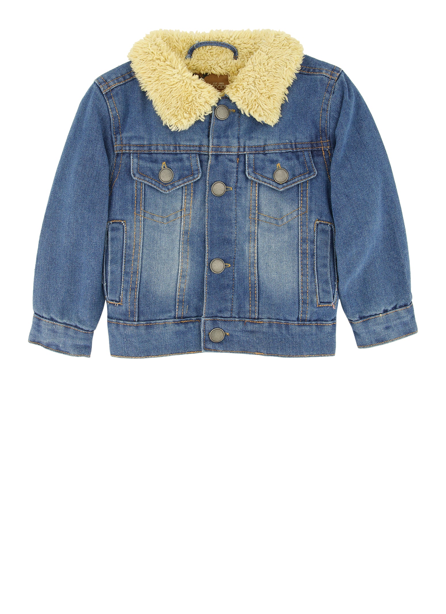 Denim jacket with fur for sales baby boy