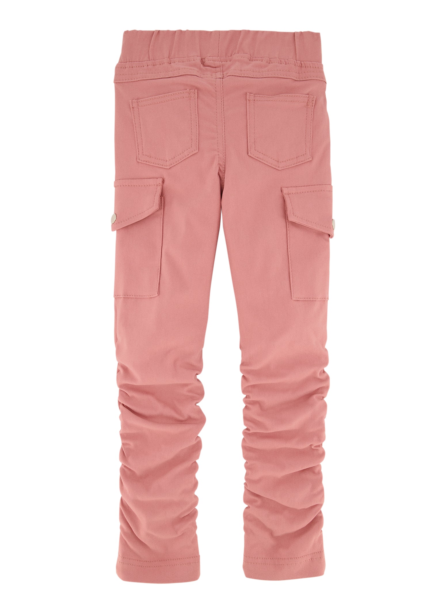 Little Girls Solid Stacked Cargo Pants