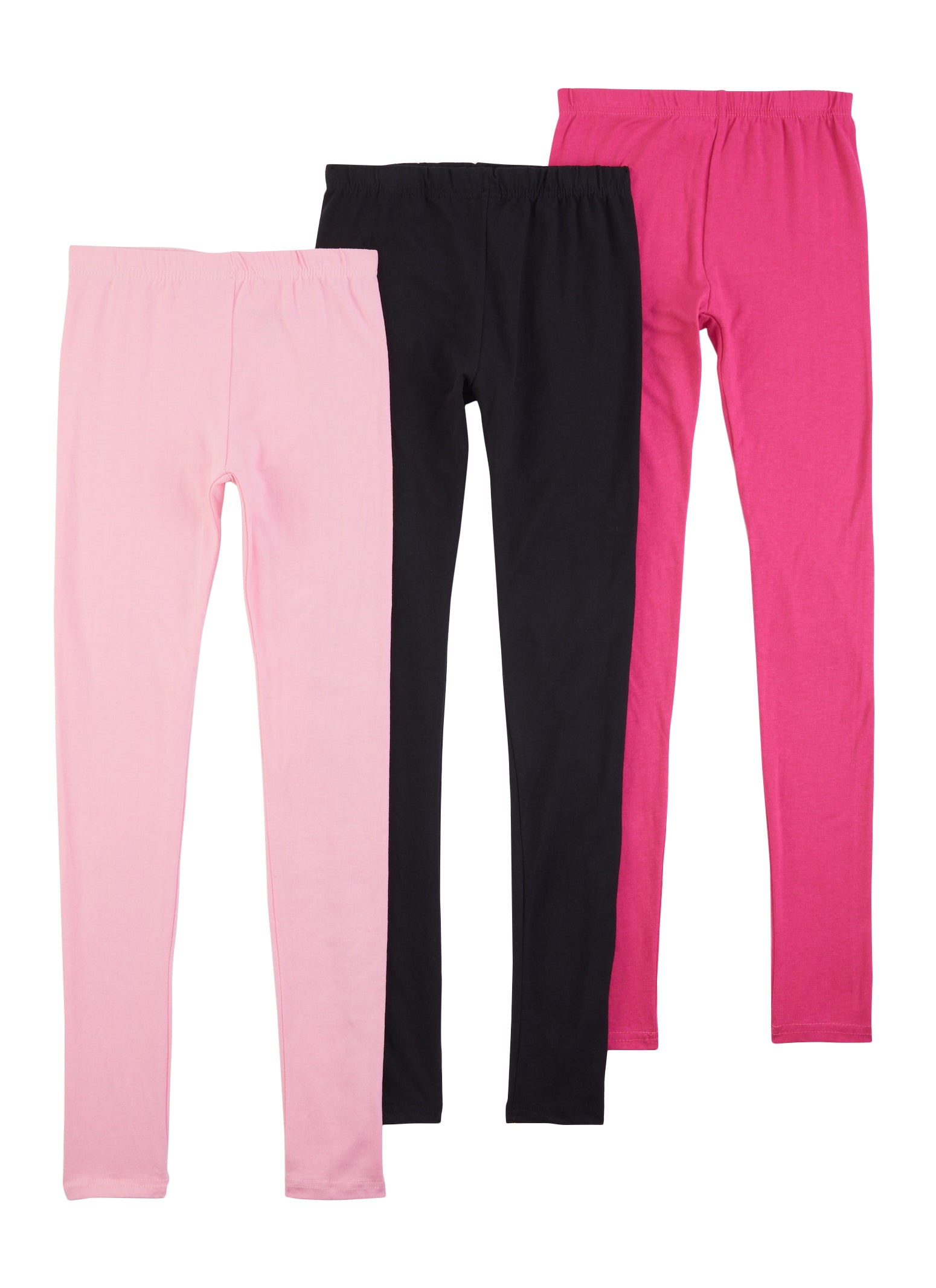 Girls Solid Leggings Trio