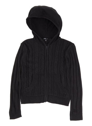 Black zip front sweater sale