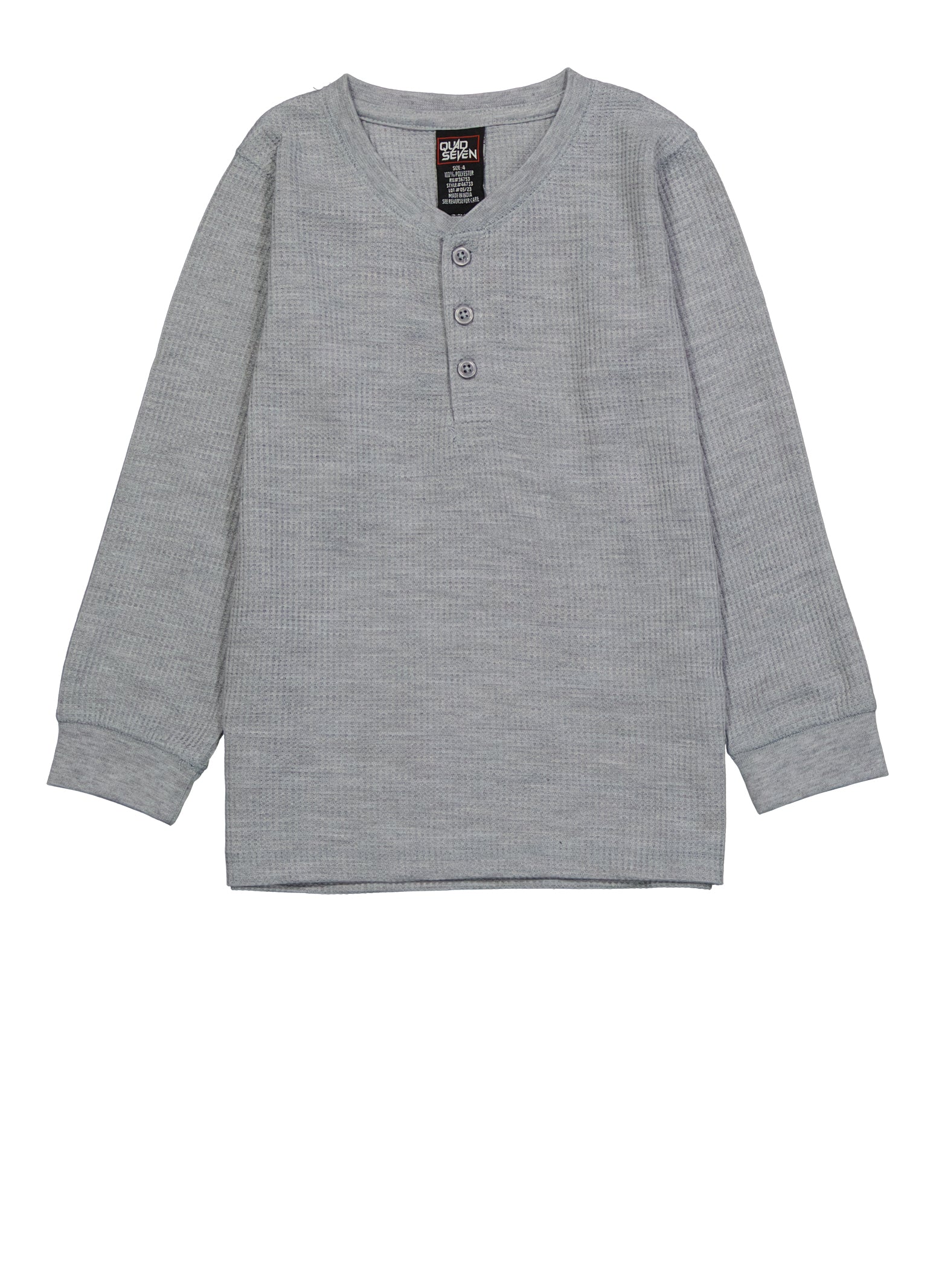 Little Boys Thermal Henley Top - Heather