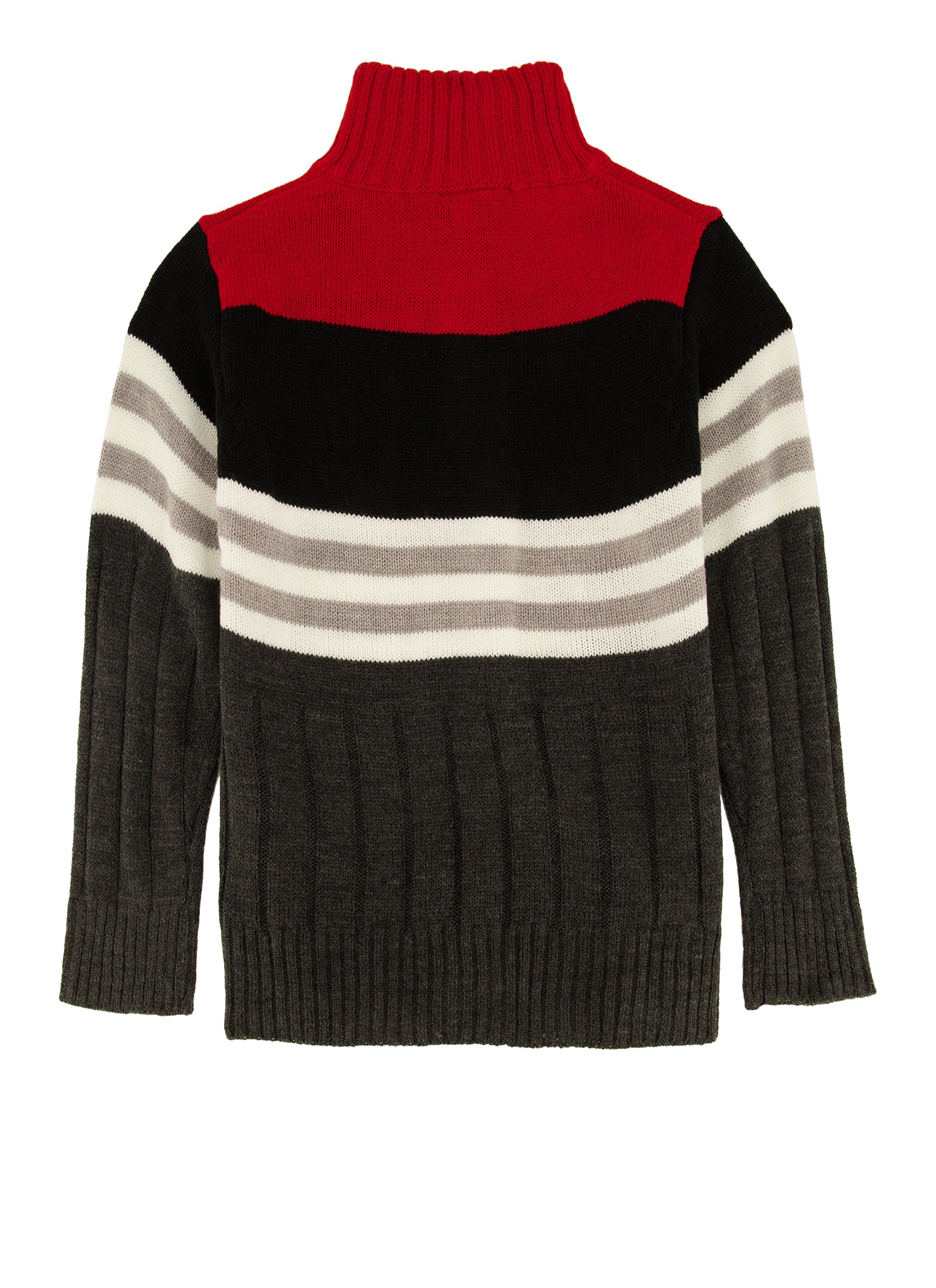 Little Boys Color Blocked Striped Half Zip Sweater