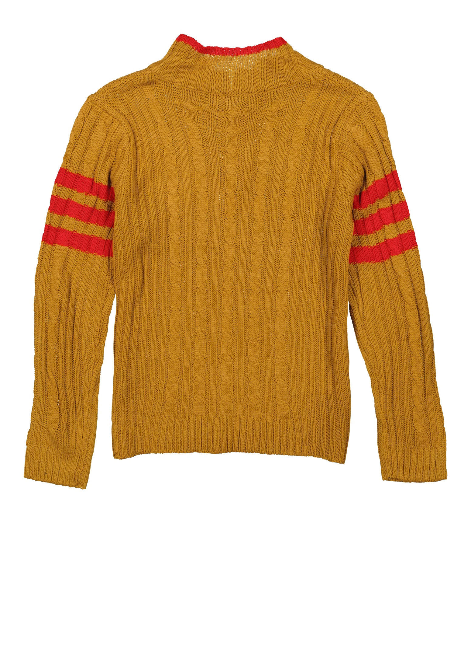 Boys C Initial Chenille Patch Zip Neck Sweater