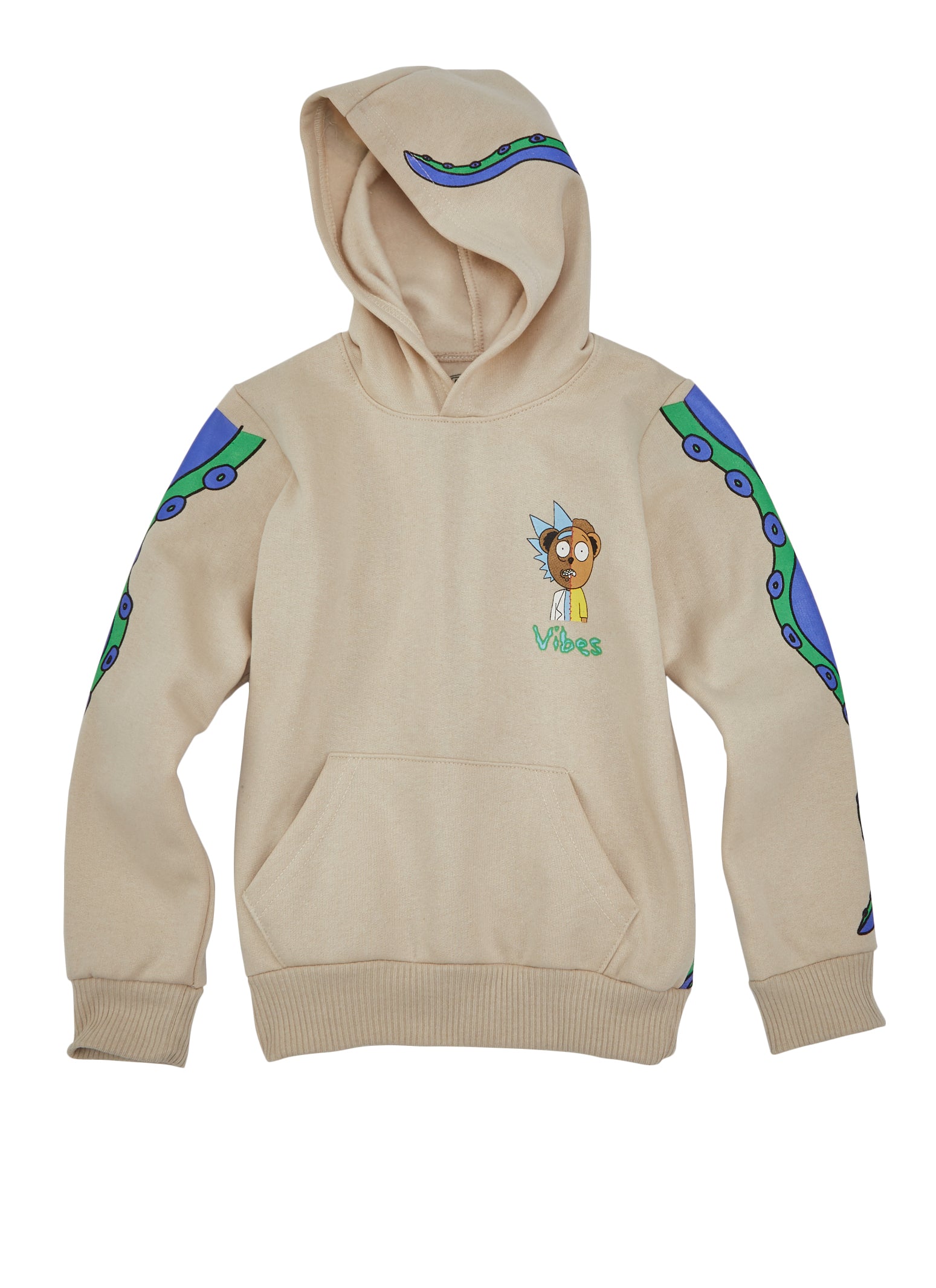 Beige graphic hoodie hot sale