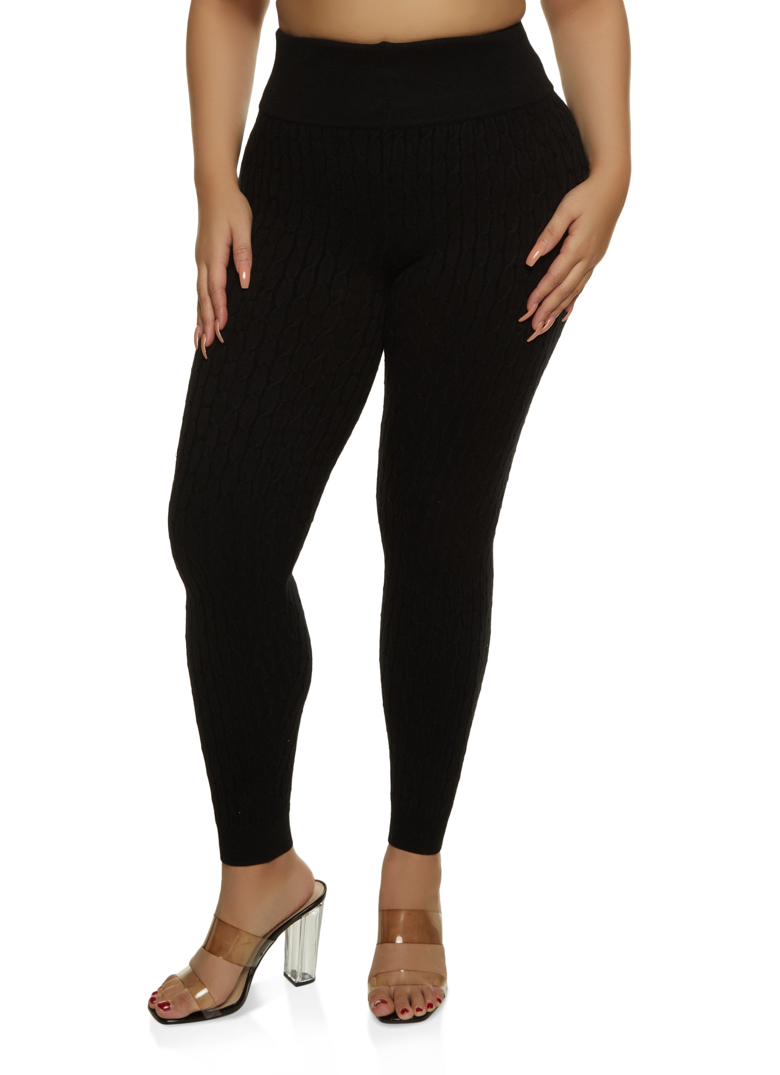 Women's Black Solid Jeggings With Pockets Size 16-20