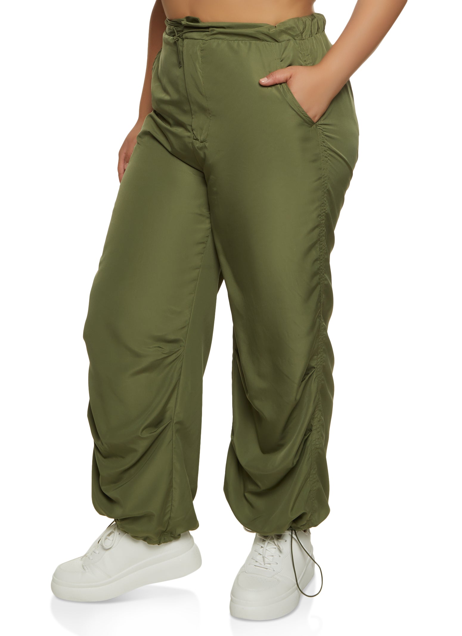 Metallic Silver Low Rise V-Cut Ruched Flare Pants  Metallic pants outfit,  Cargo pants women outfit, Metallic pants