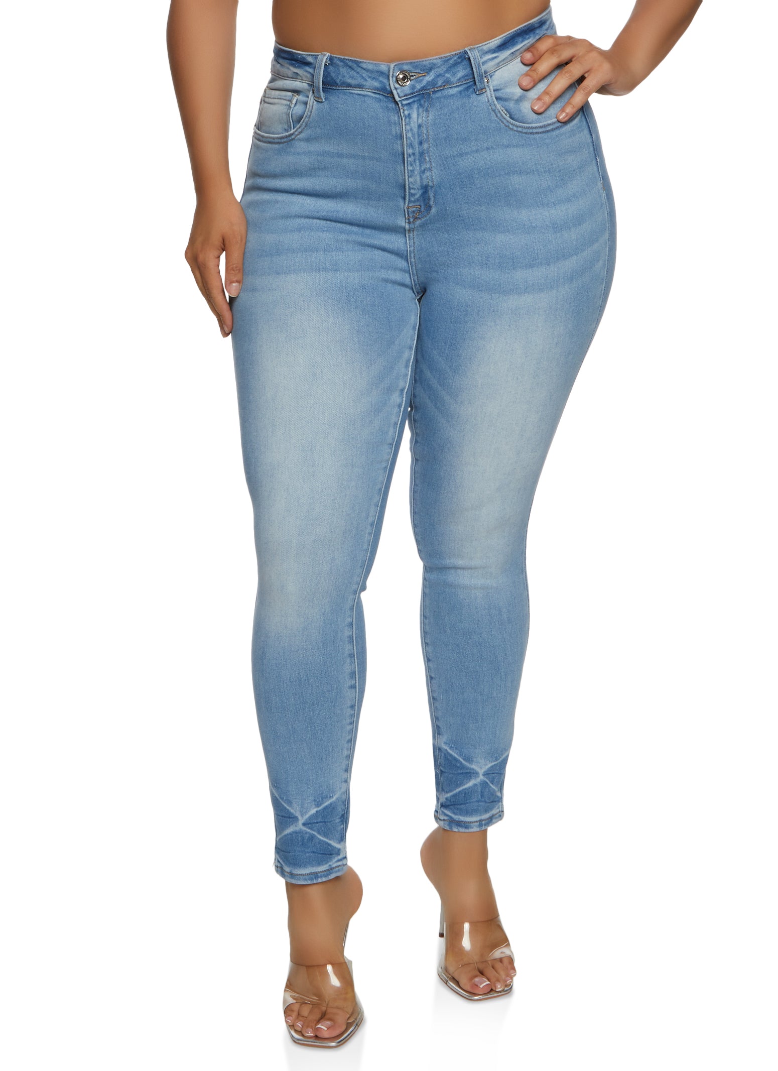 Express Women's Slim Super High Rise Blue Silver Metallic Jeans Size 6