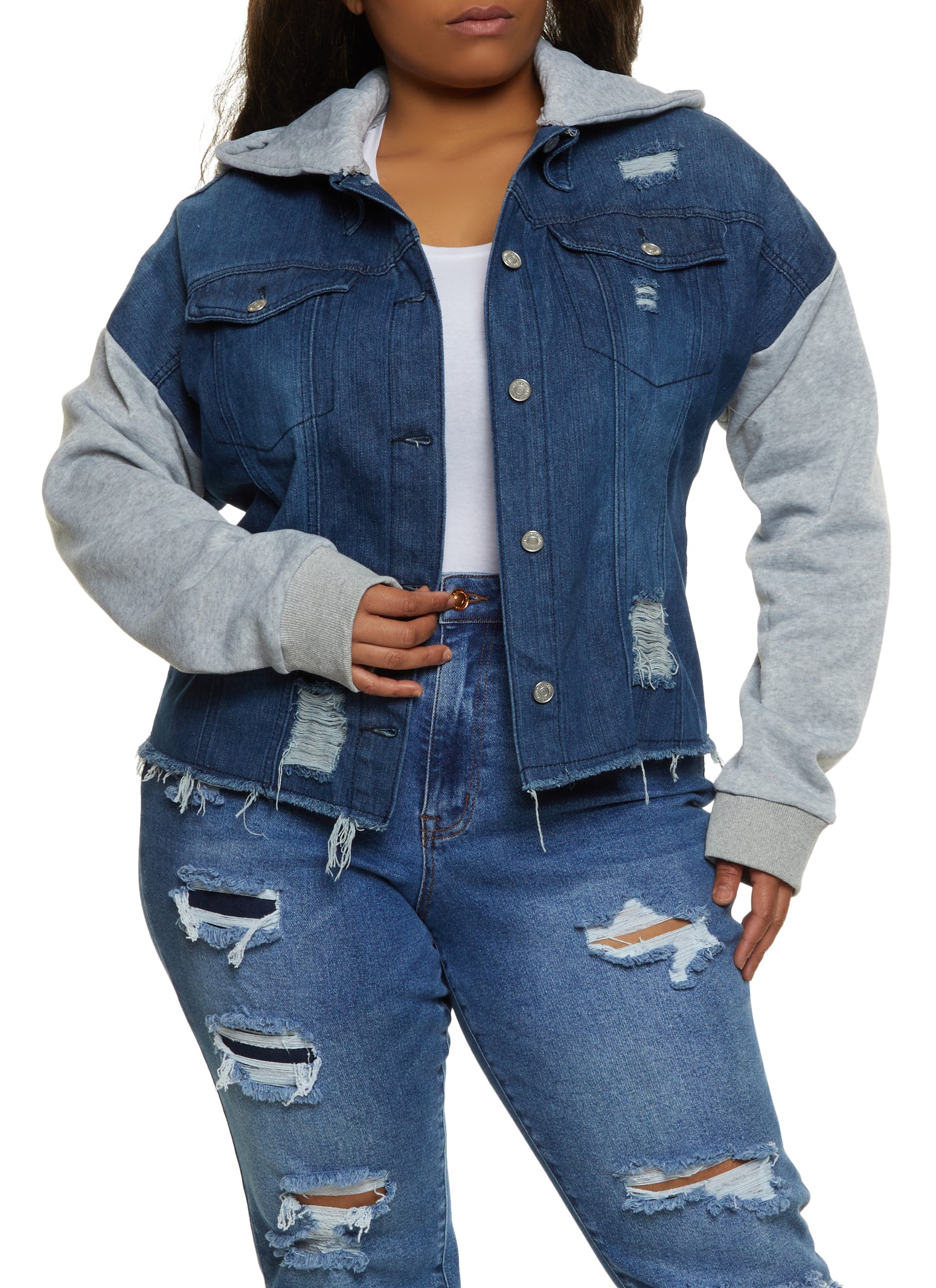 Forever 21 Women's Blue Graphic Patch Denim Jacket | Denim jacket patches,  Sleeveless denim jackets, Plus size distressed jeans