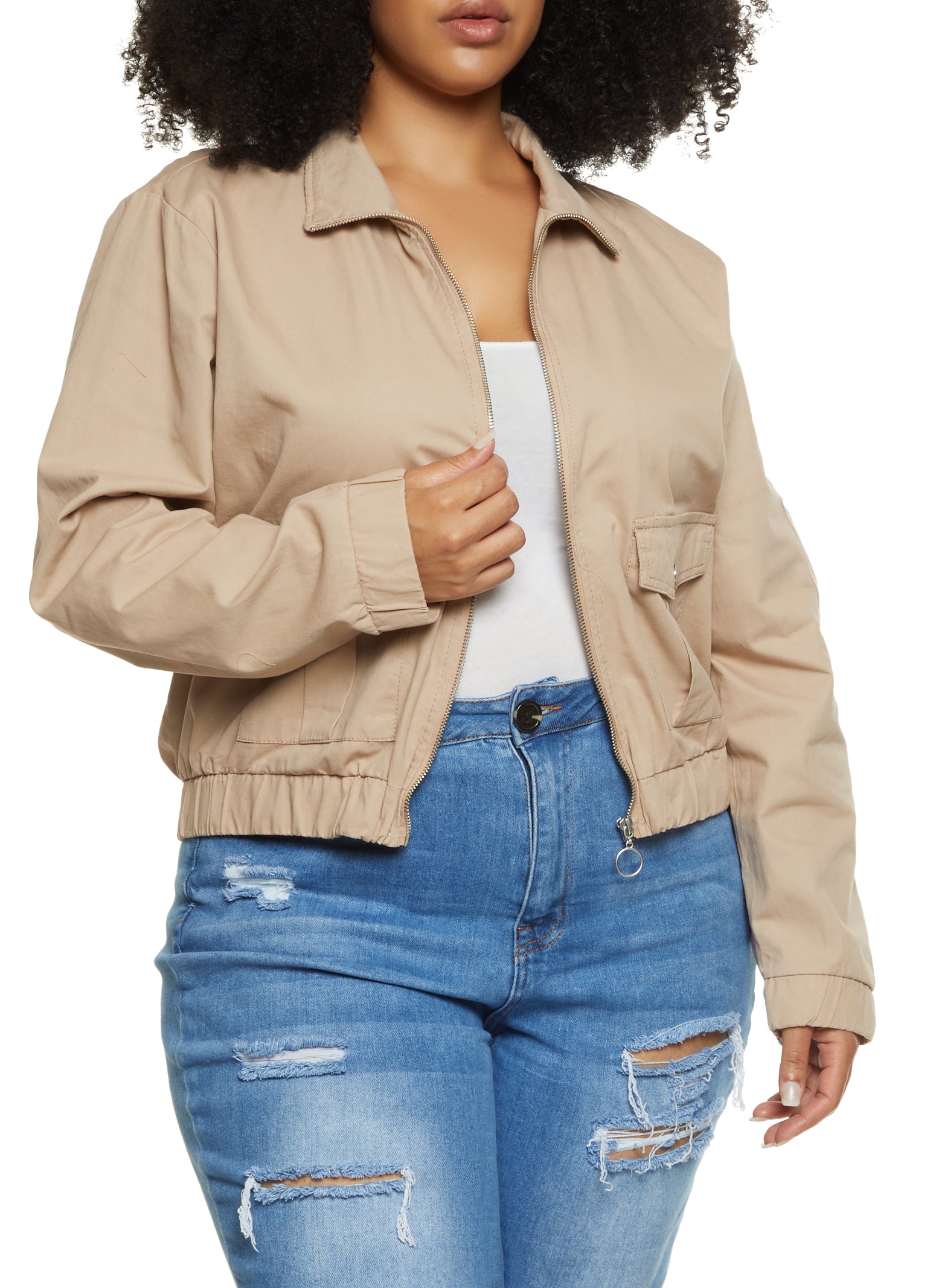 Plus size shop cargo jacket