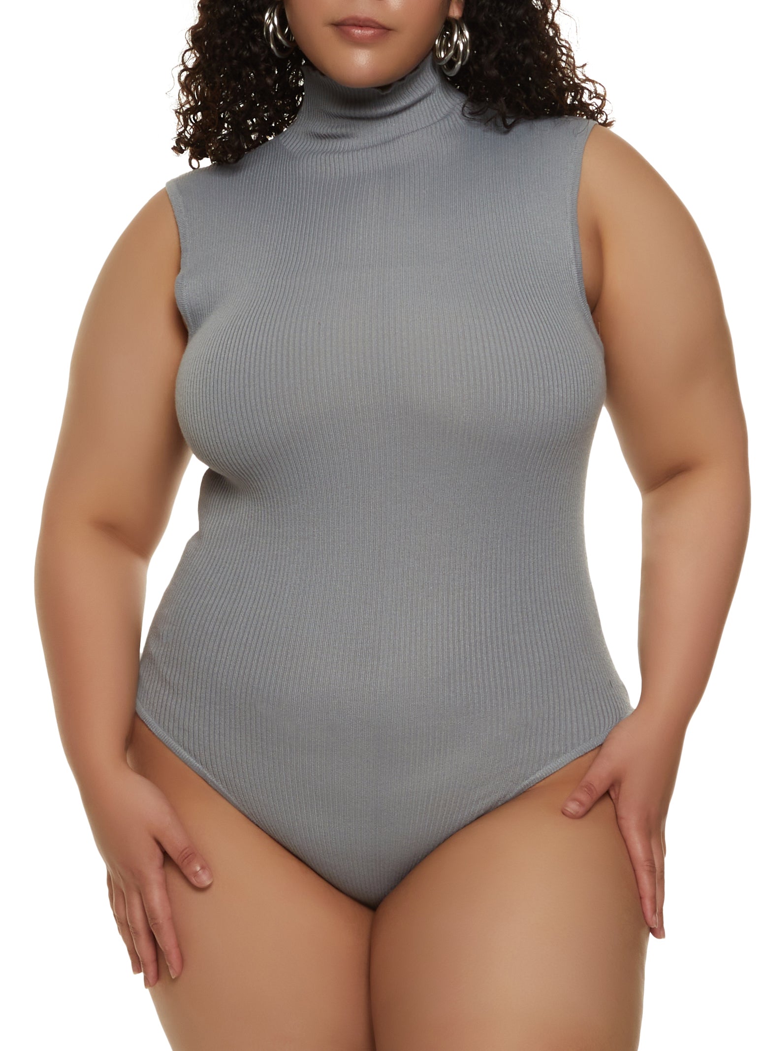 Plus Size Sexy Bodysuit, Women's Plus Solid Contrast Lace Long Sleeve Round  Neck Skinny Bodysuit