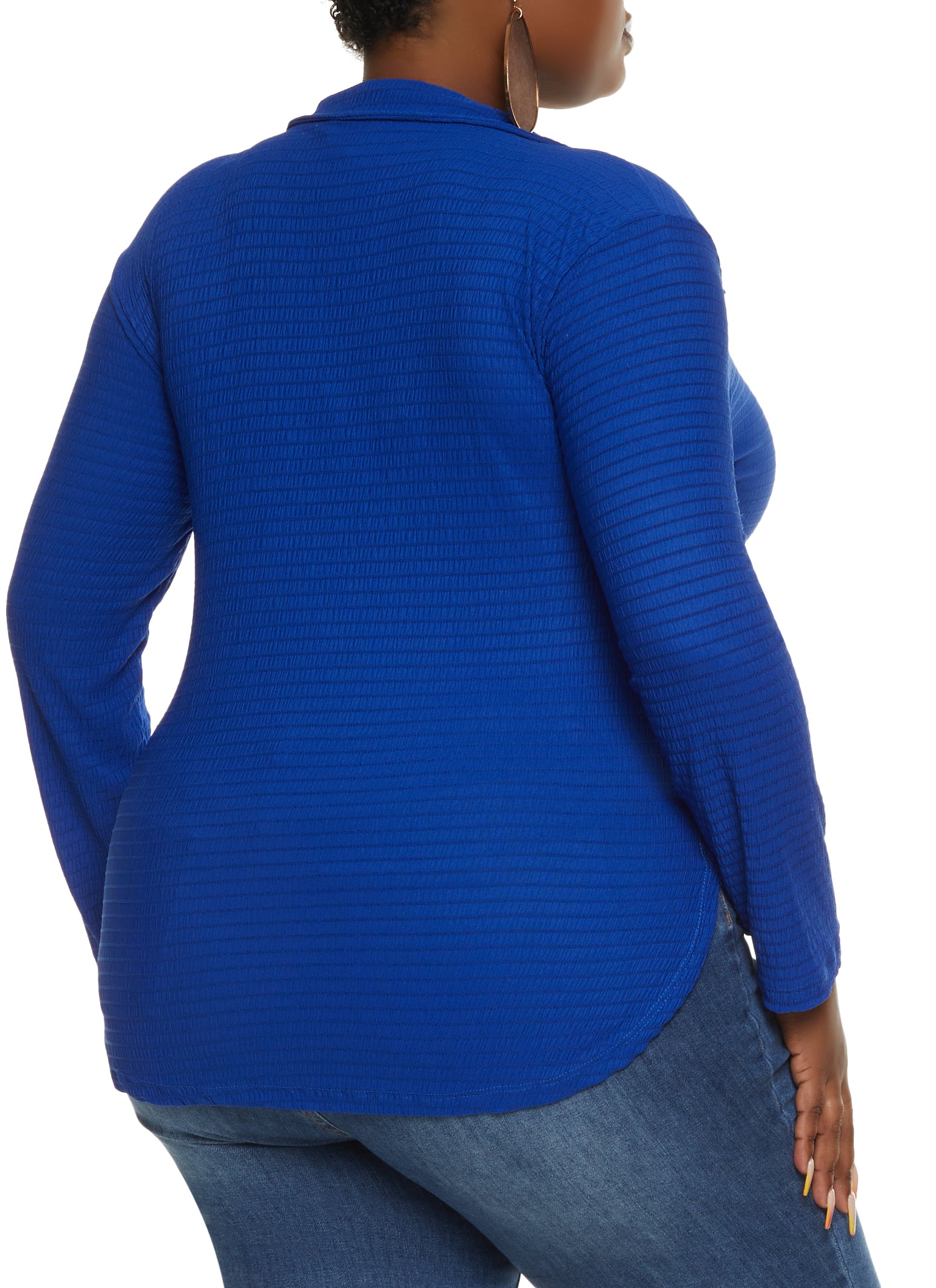 plus-size-smocked-button-front-long-sleeve-shirt