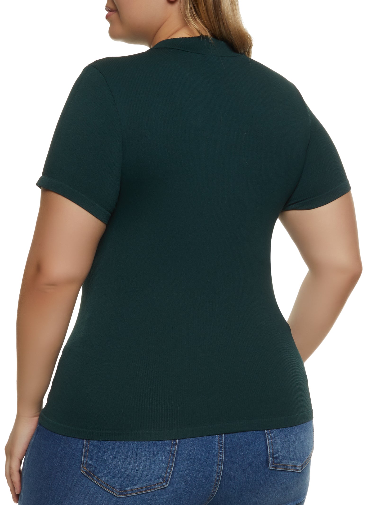 Women's plus size short sleeve mock turtleneck sale