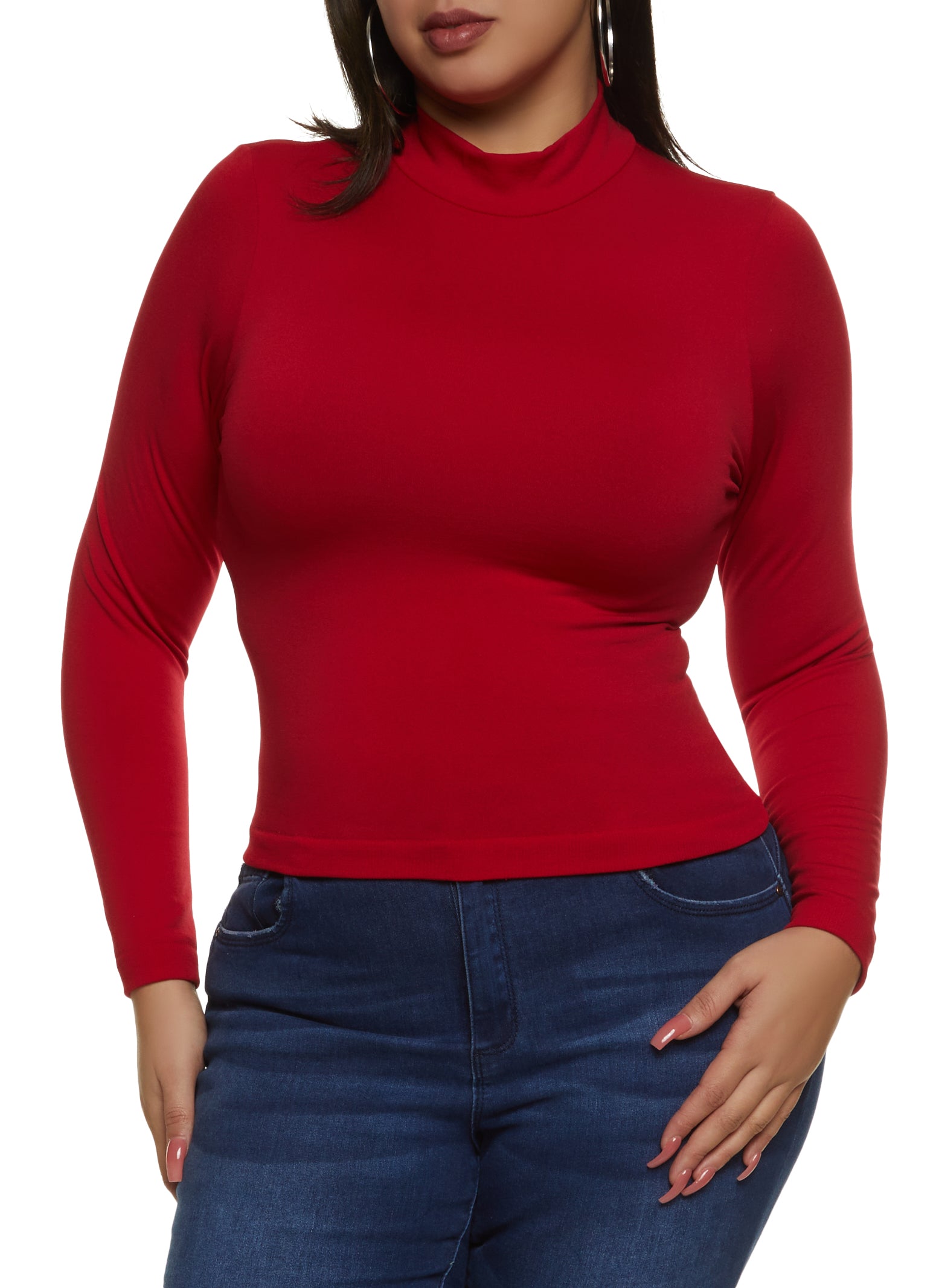 Women's plus size outlet mock neck tops